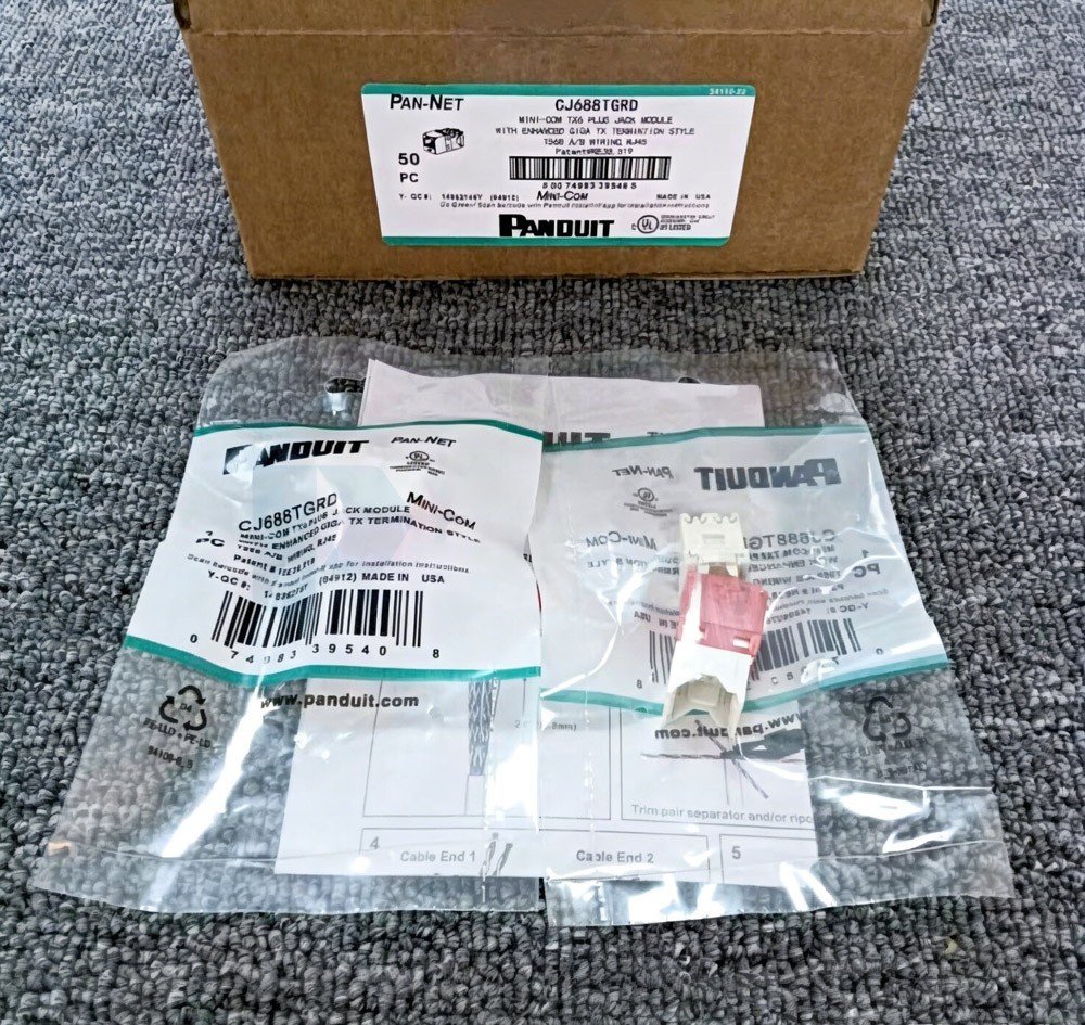 Panduit Giga TX Cat6 jack Red CJ688TGRD BOX OF 50. ！