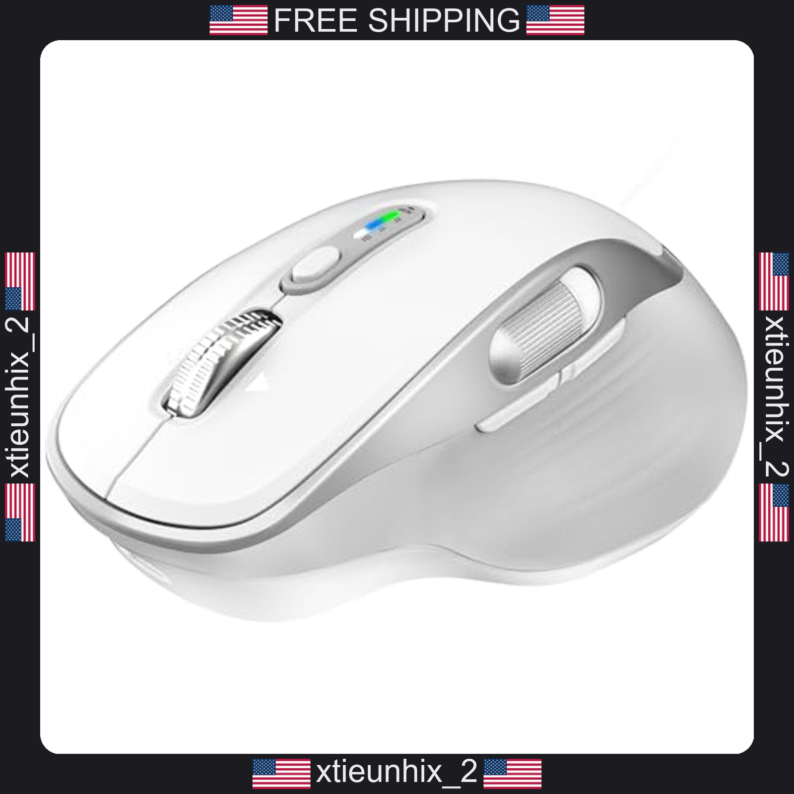 Wireless Bluetooth Mouse with Side Scroll and Programmable Buttons