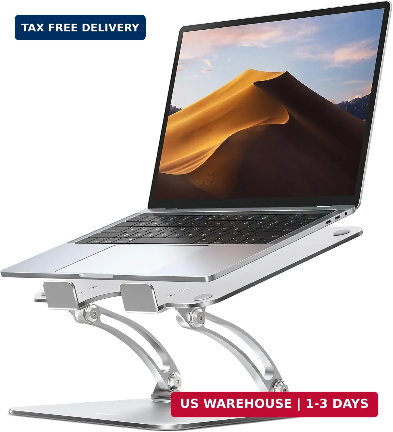 Nulaxy Ergonomic Adjustable Laptop Stand for Desk, Dual Foldable Computer Riser