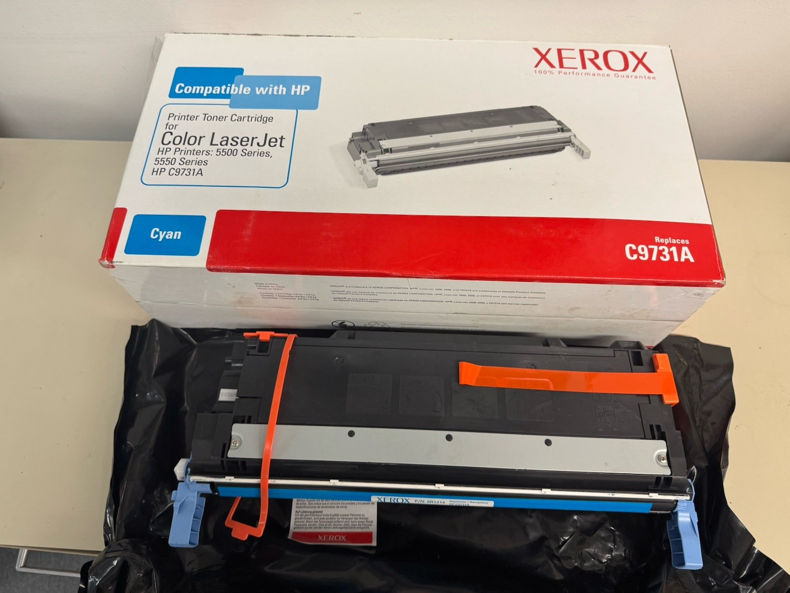 Xerox 6R1314 Replacement for HP C9721A CYAN Toner for HP LaserJet Printers NEW 