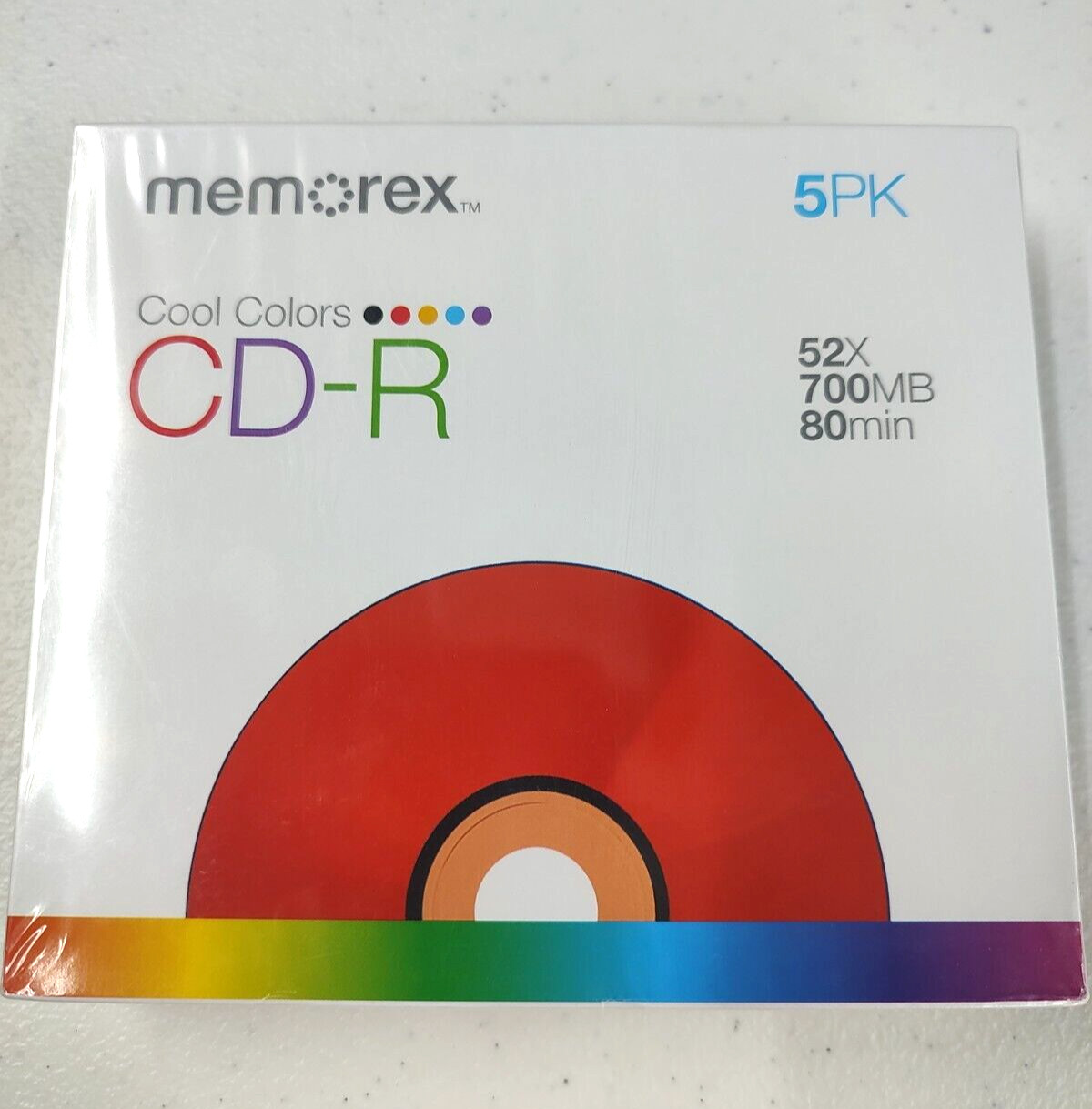 5 pack Memorex CD-R 52X 700MB/80Min 5PK.  Recordable NEW SEALED