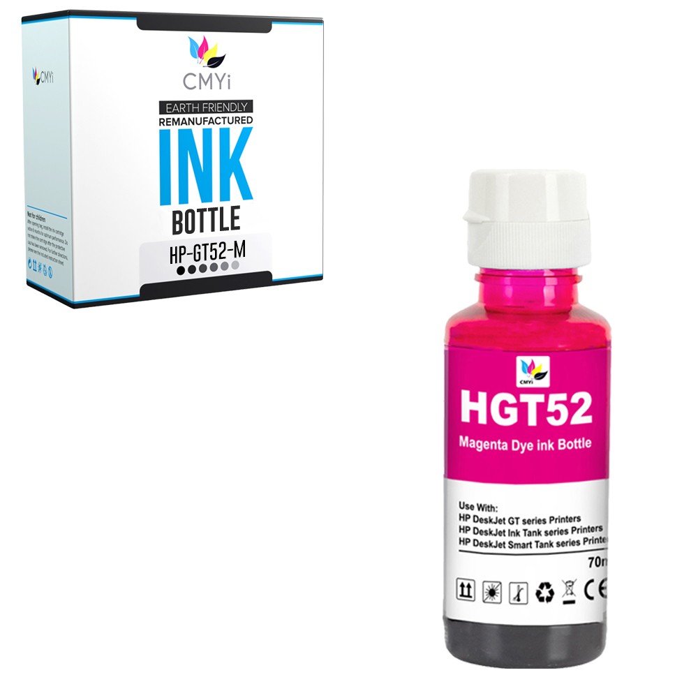 CMYi Compatible GT52 Magenta Ink Bottle fits HP Ink Tank 410 412 415 416 418 419