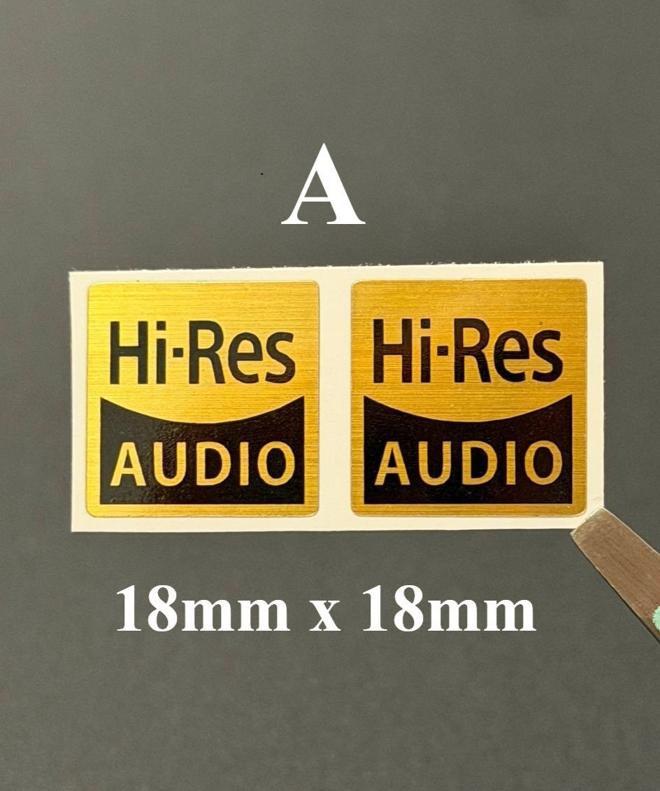 2 Pcs Brushed Sticker Decal Label for Hi-Res Audio