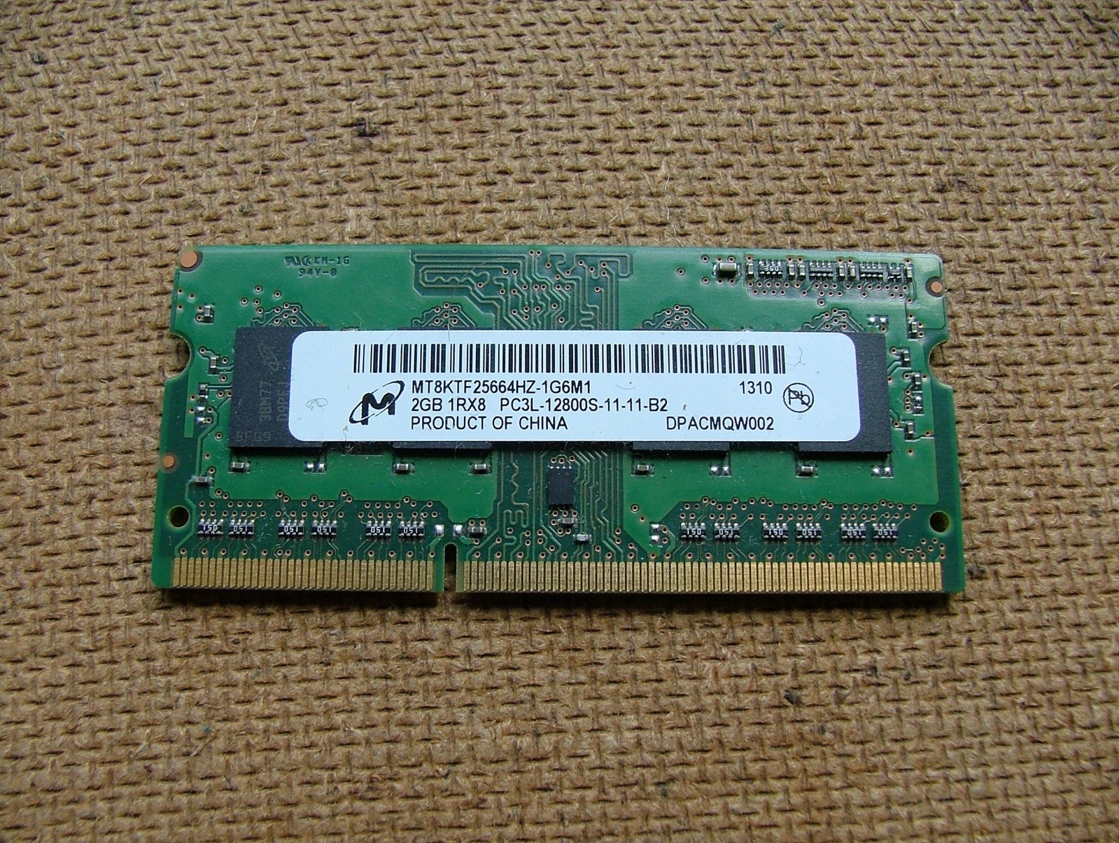 LOT OF 6 Sticks of 2GB PC3-12800S DDR3 1600MHz Laptop Memory