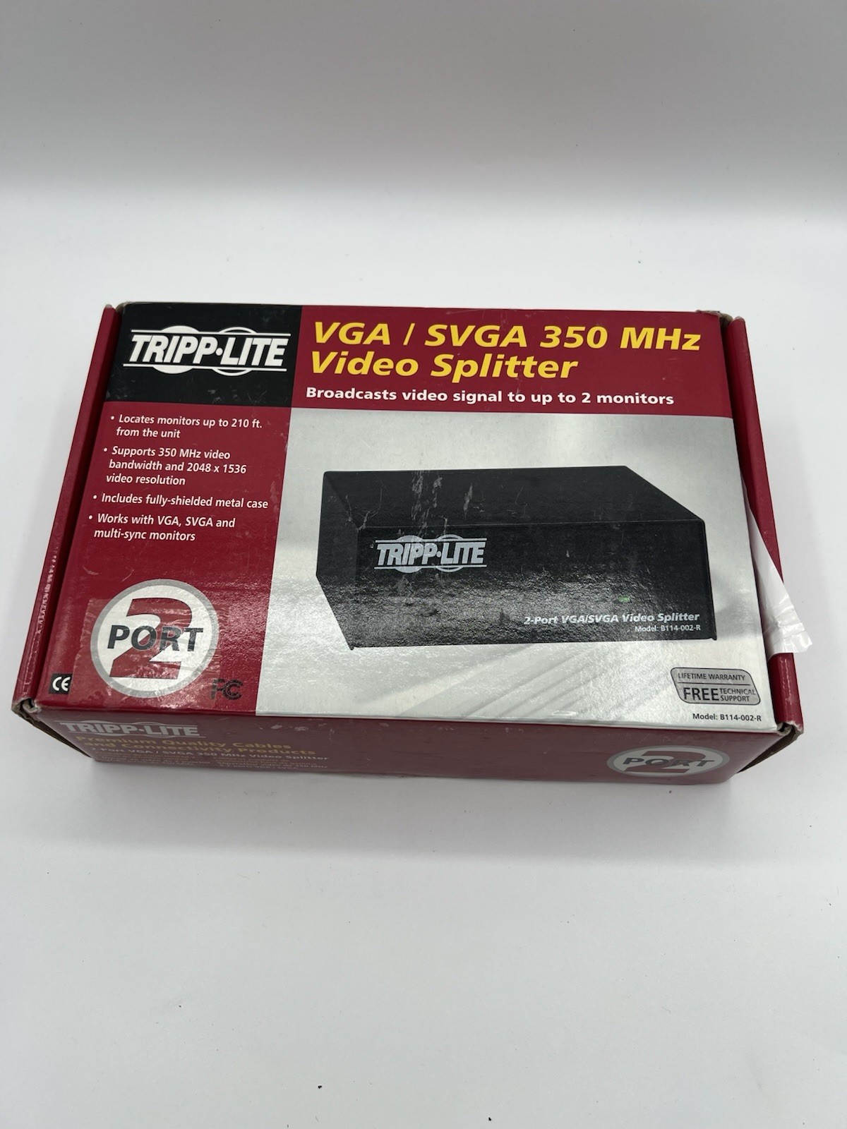 TRIPP LITE VGA/SVGA 350 MHZ 2PORT VIDEO SPLITTER/SIGNAL BOOSTER