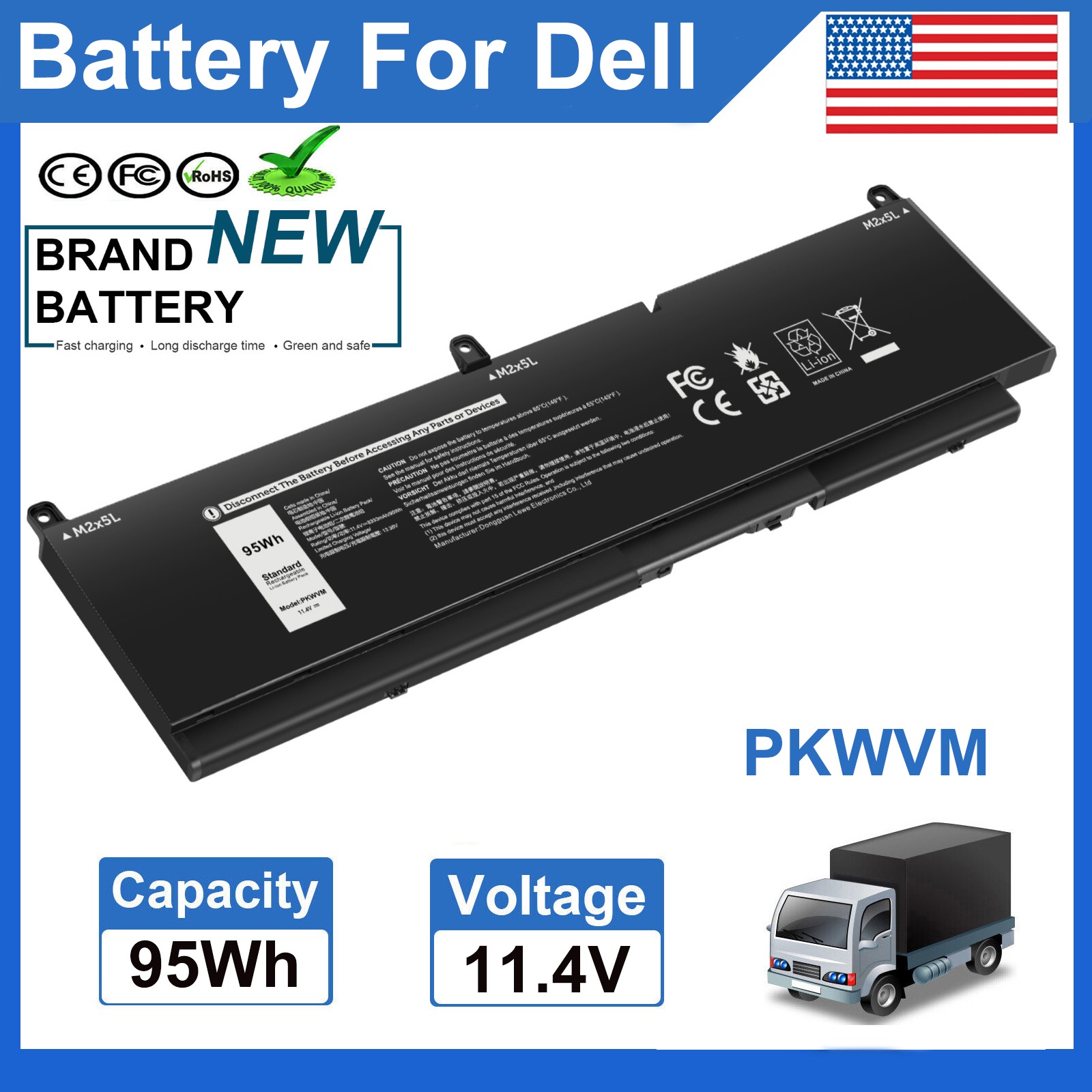 PKWVM Battery For Dell Precision 7550 7560 7750 7760 Mobile Workstation P44 95Wh