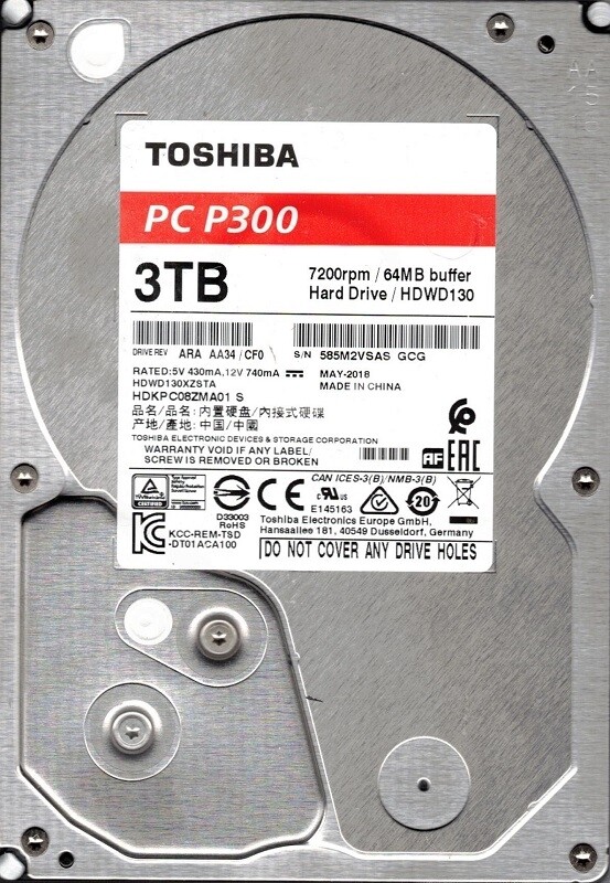 P300 HDWD130 ARA AA34/CF0 Toshiba 3TB