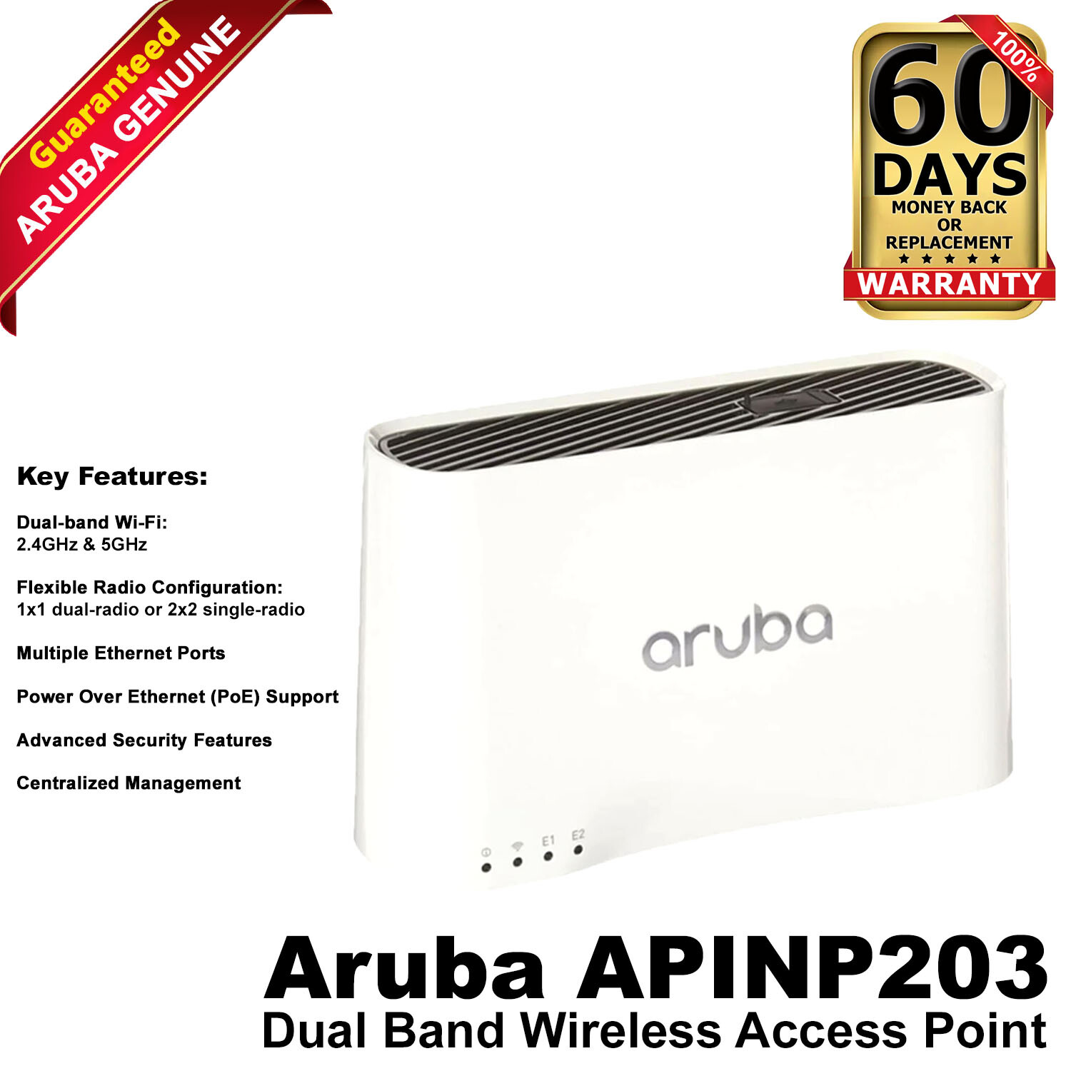 Lot of 5 HPE Aruba AP-203R US Dual-Band Wireless Access Points APINP203 JY714A