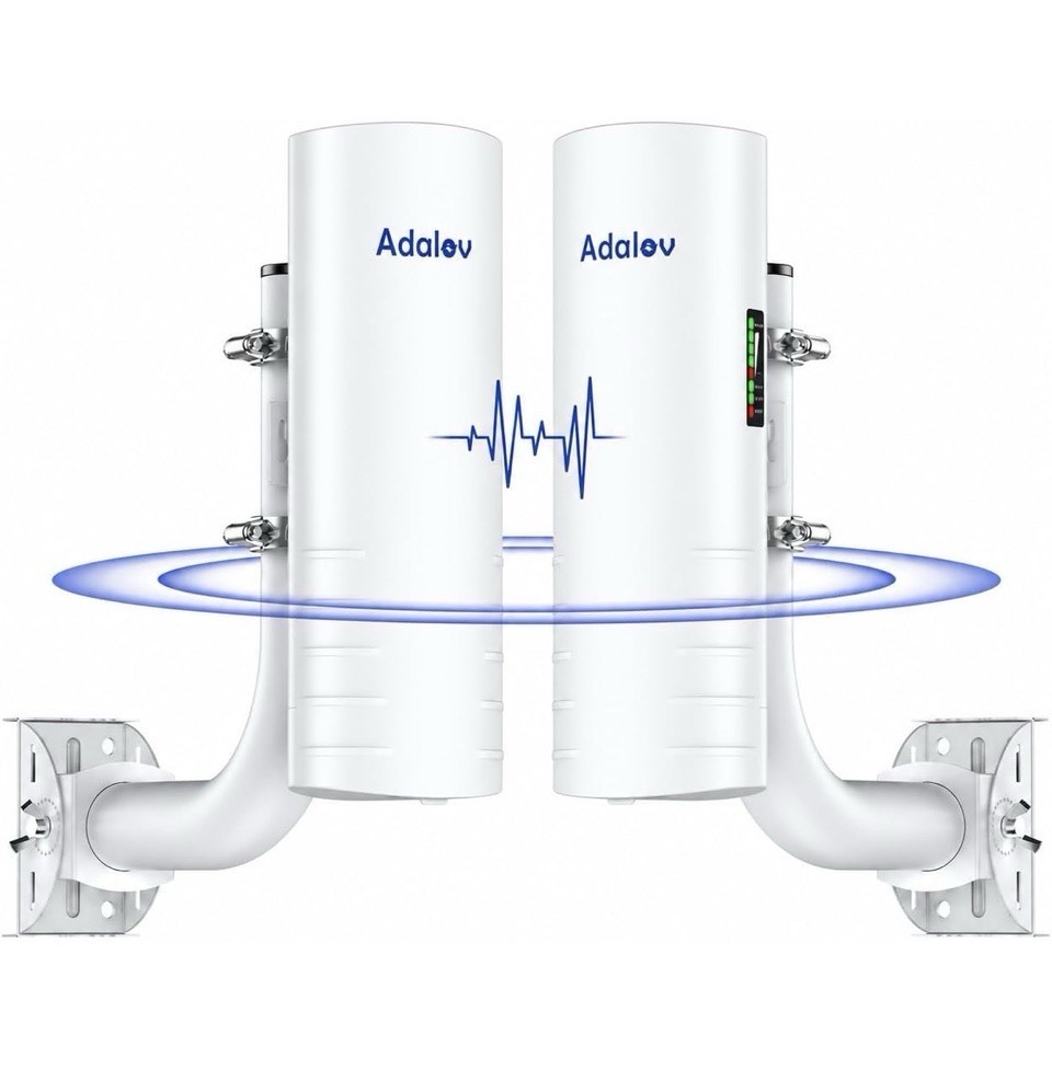 5.8GHz Wireless Bridge Pair AdaLov CPE361 5KM Extend 2x1Gbps +Bracket Mounts