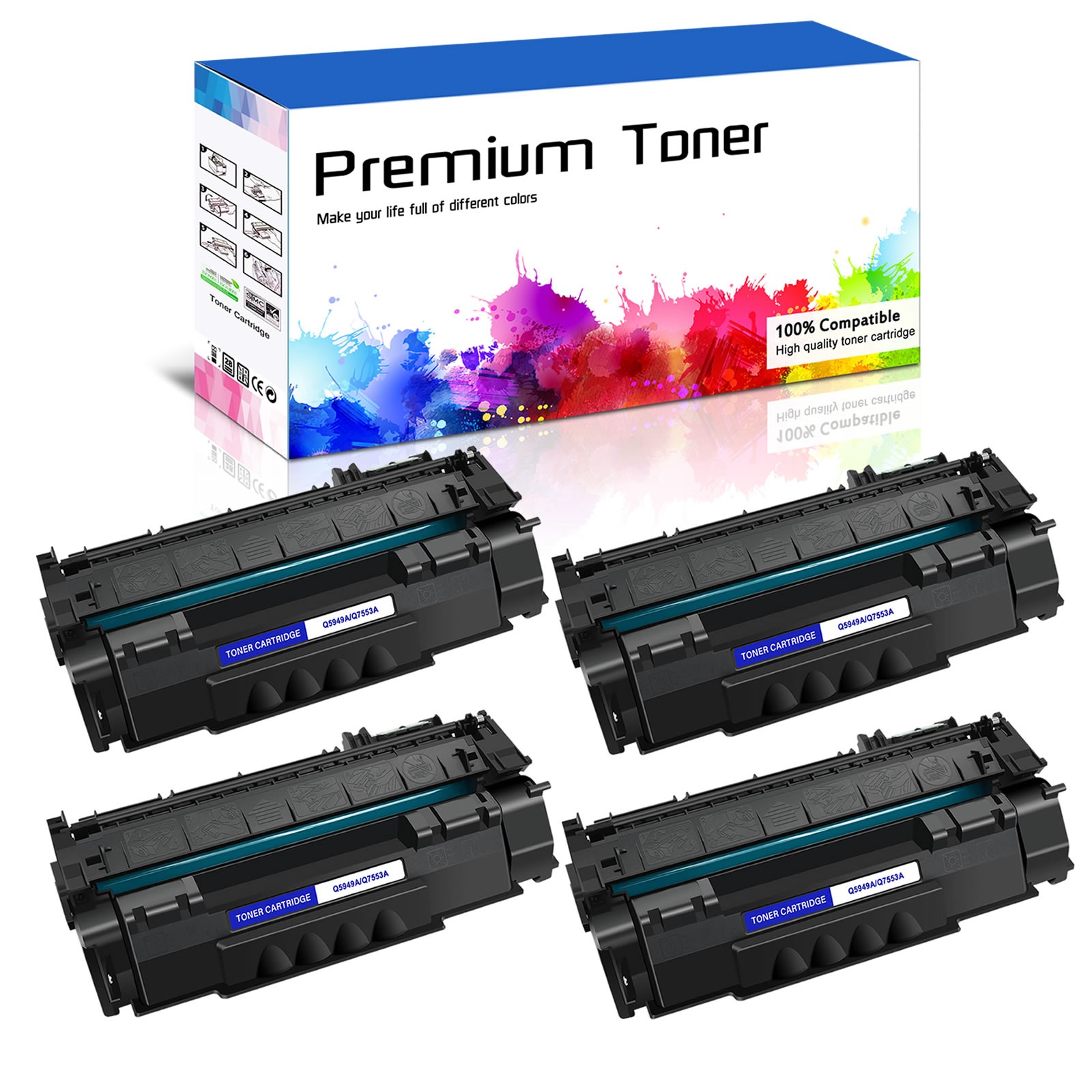 4 Pack Black 49A Q5949A Toner for HP Laserjet 1160 1320 1320n 1320nw 3390 3392