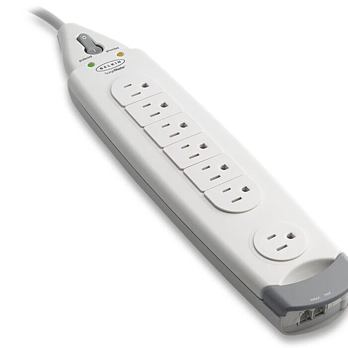 Belkin F9H710-12 12Ft Corded 7 Outlets SurgeMaster 1045J Power Protector White