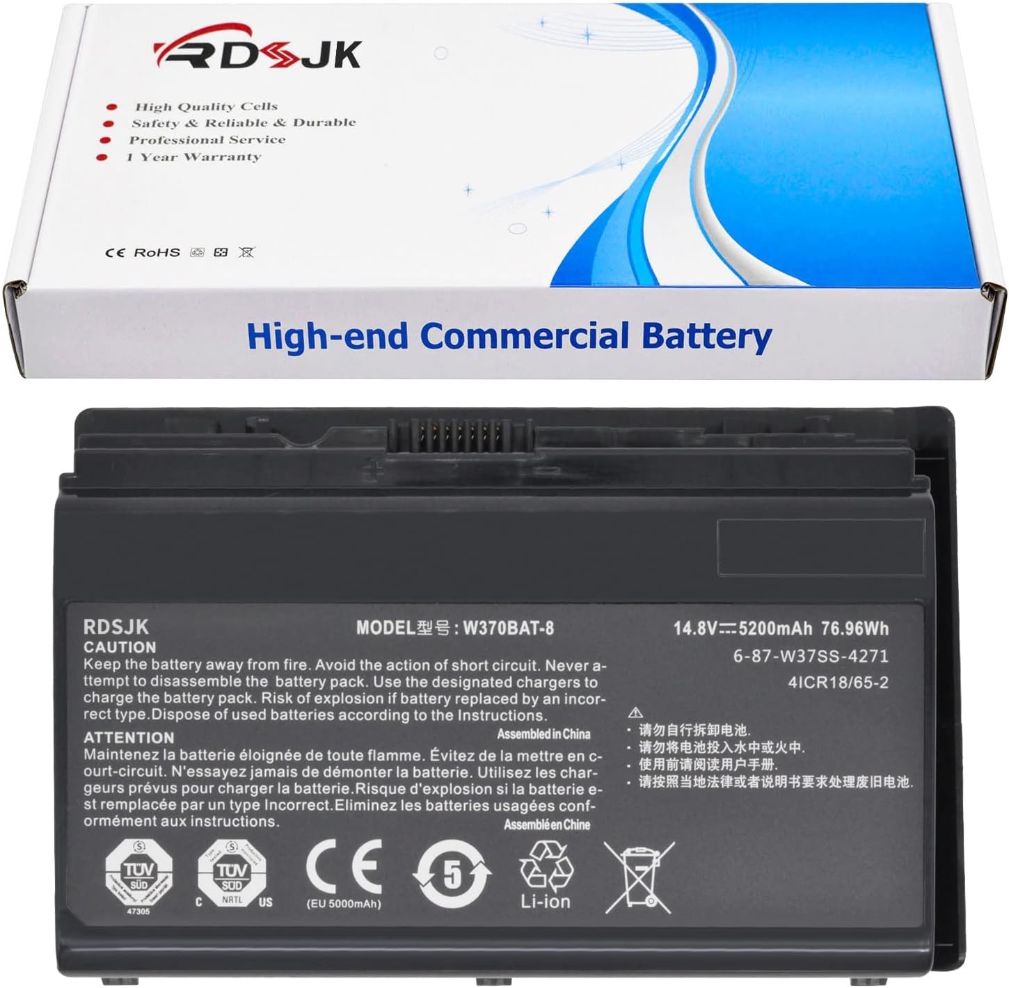 W370BAT 8 Battery Compatible Clevo W350ET W350ST W350ETQ W355STQ W370ET W370SK