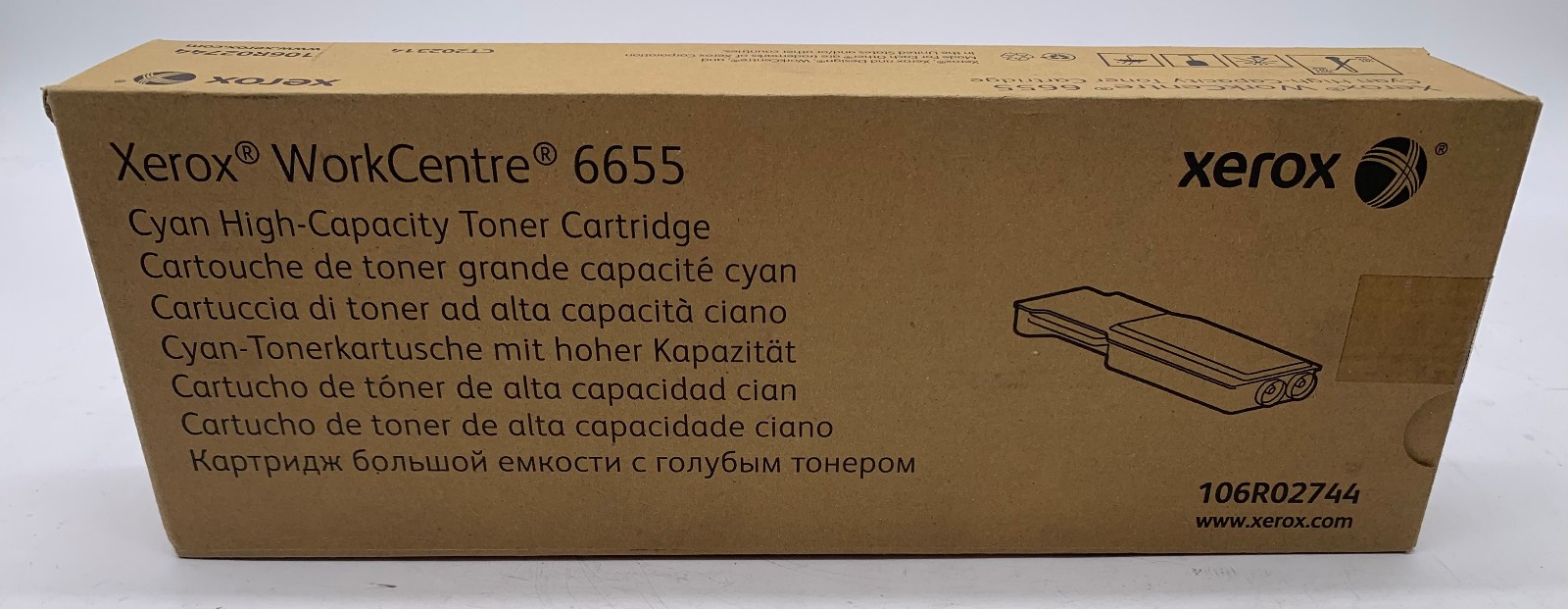 Genuine Xerox 106R02744 Original Cyan Toner Cartridge, High Yield, OEM