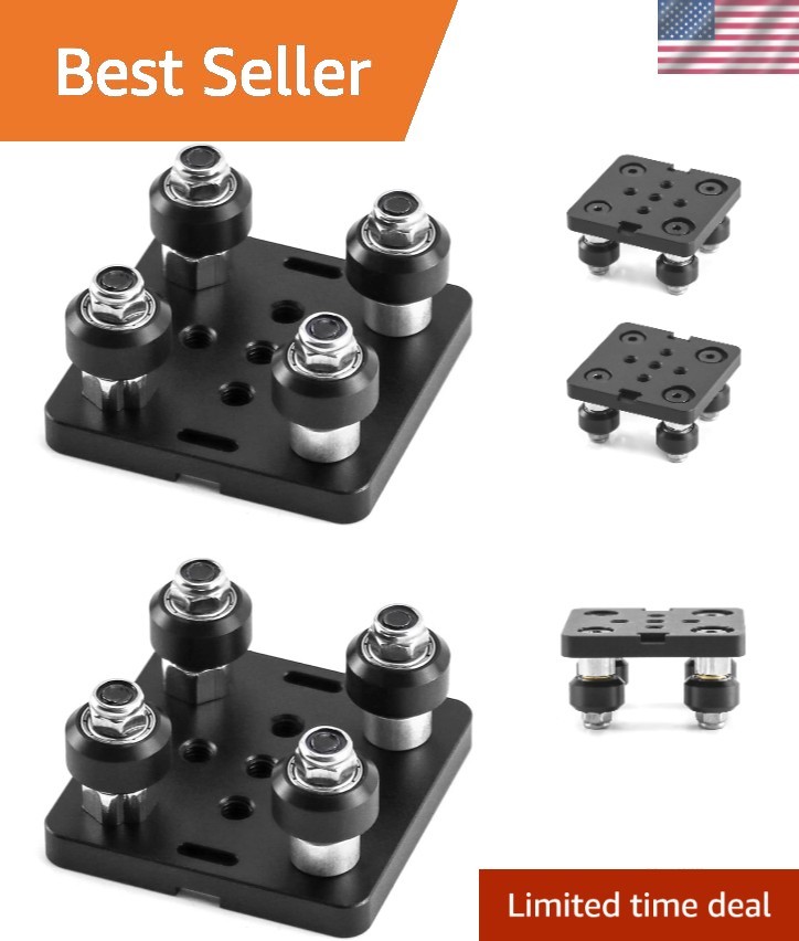 Small V-Wheel Plate, 2 Pack V-Slot Gantry Rod Plate with Wheel, for 2020 Alum...