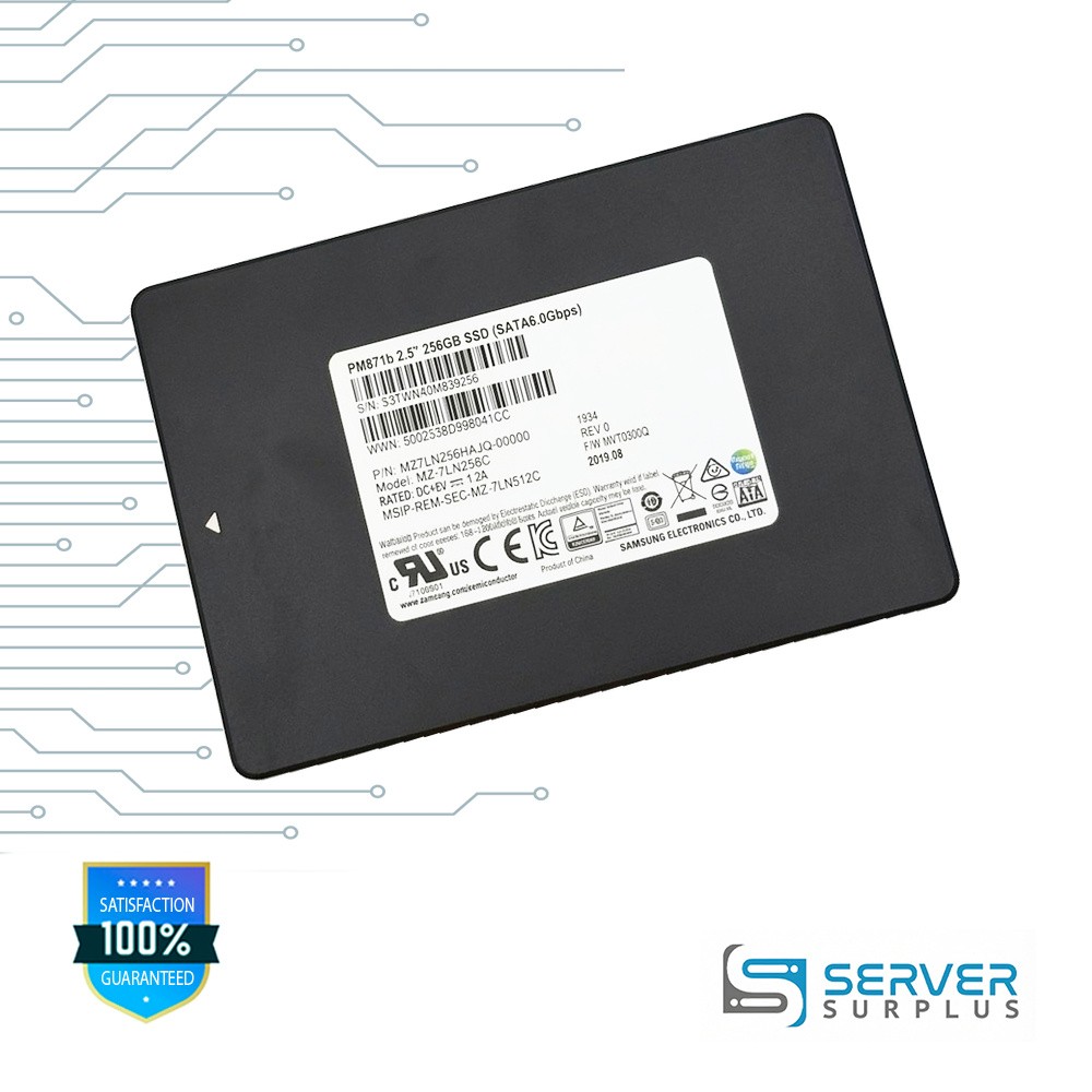 Samsung PM871b 256GB SATA 6Gb/s 2.5 in Enterprise SSD | MZ7LN256HAJQ-00000
