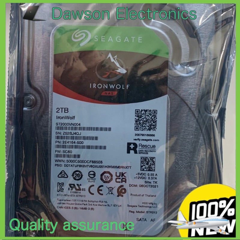 Seagate Original ST2000VN004 IronWolf 2TB 5900RPM 3.5" NAS HDD Hard Disk Drive