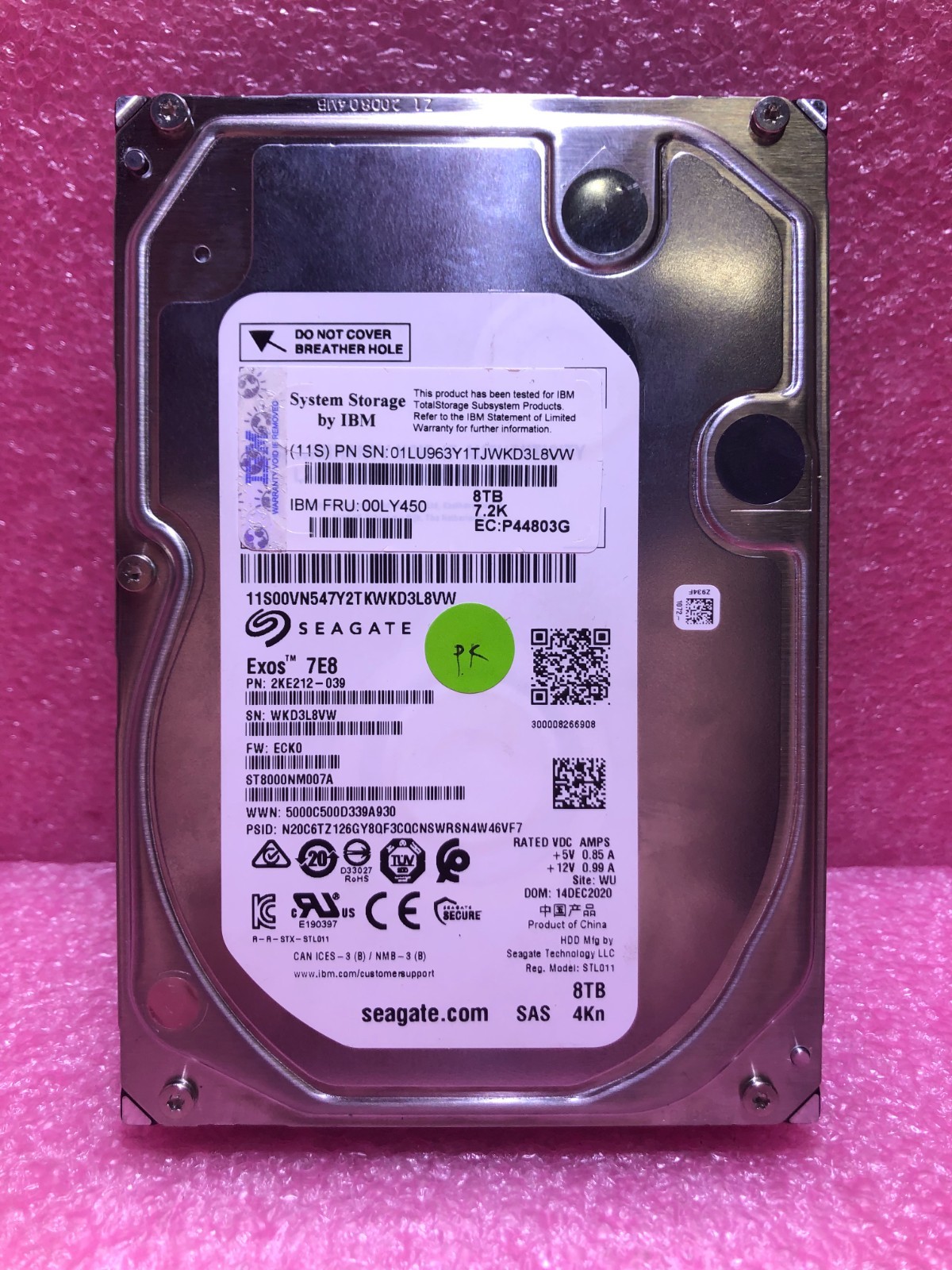 Strong-IT IBM 00LY450 8TB SAS 12Gb/s 7.2K 3.5" HDD - No Tray