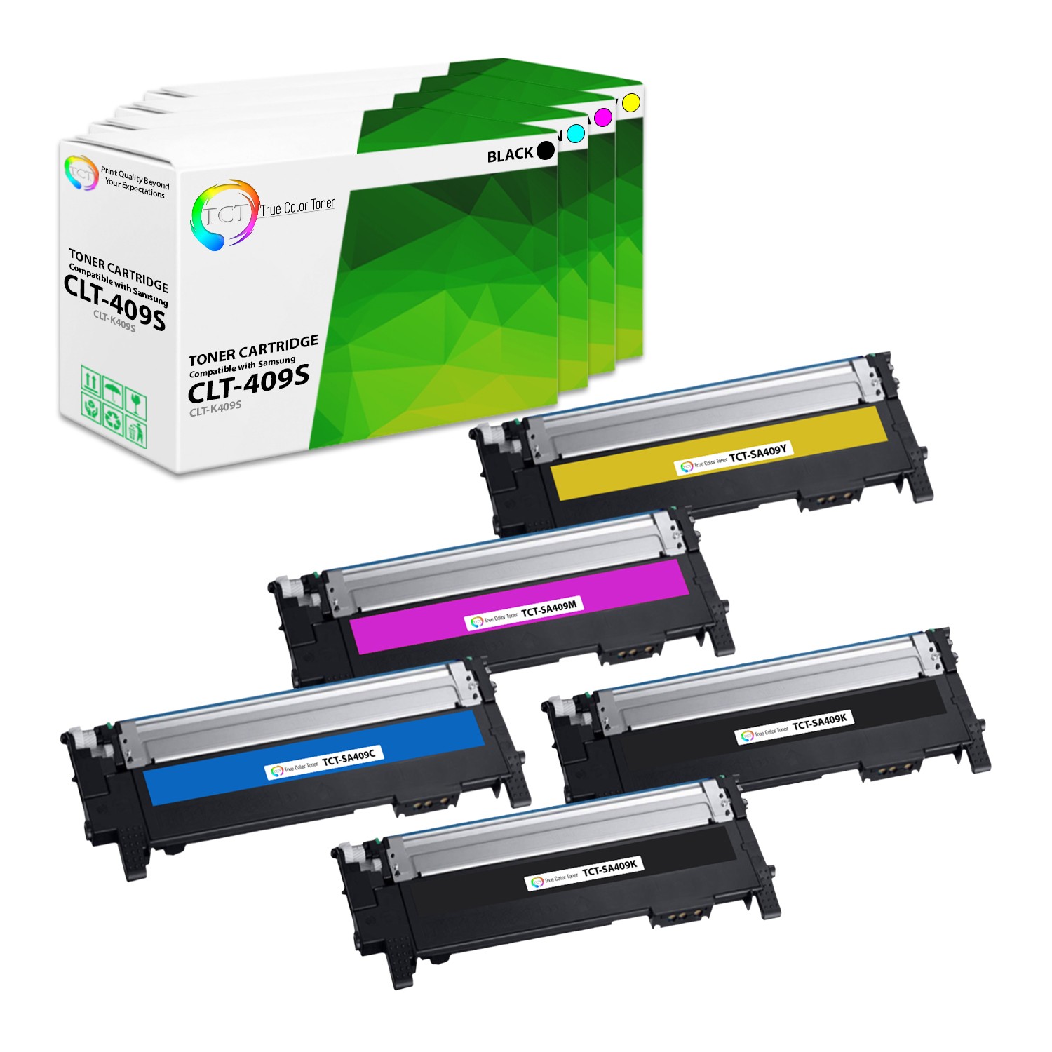 TCT 5PK CLT409S Color Toner Cartridge Set For Samsung CLP310 CLP315 CLX3170
