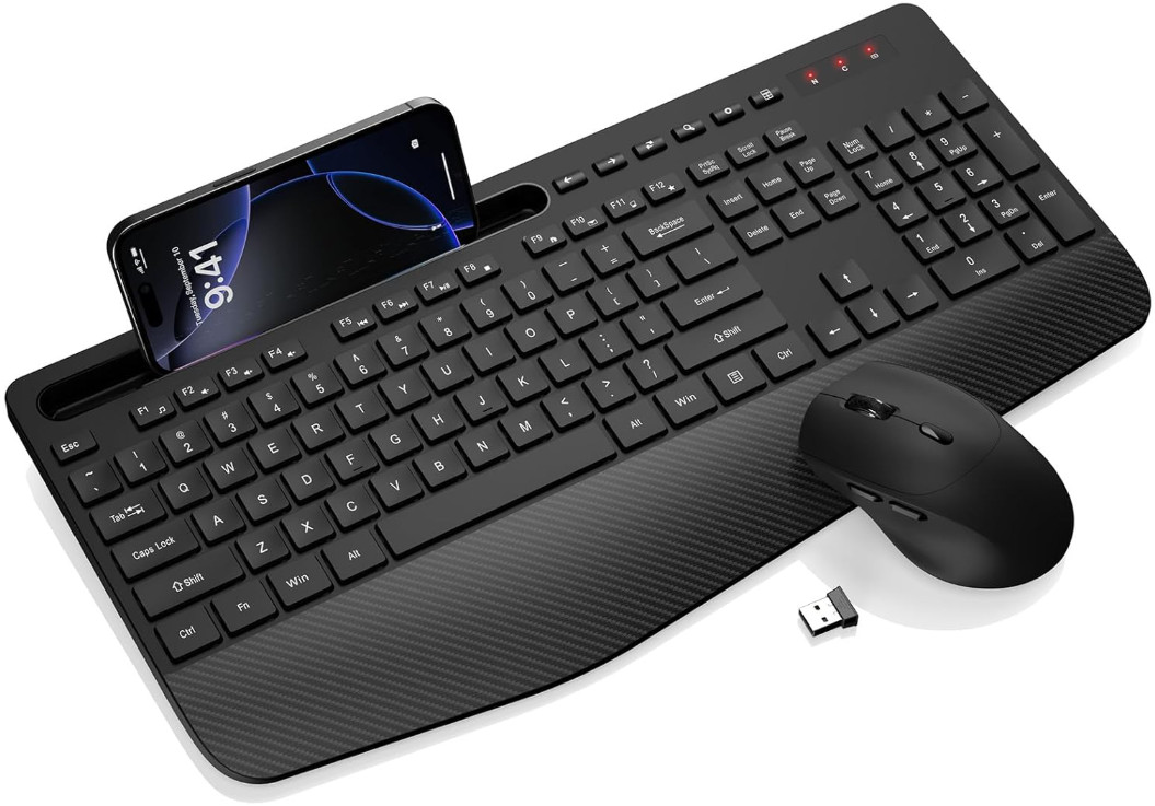 Combo Teclado y Ratón Inalámbricos Ergonómicos 2.4G para PC y Portátil, Nuevo