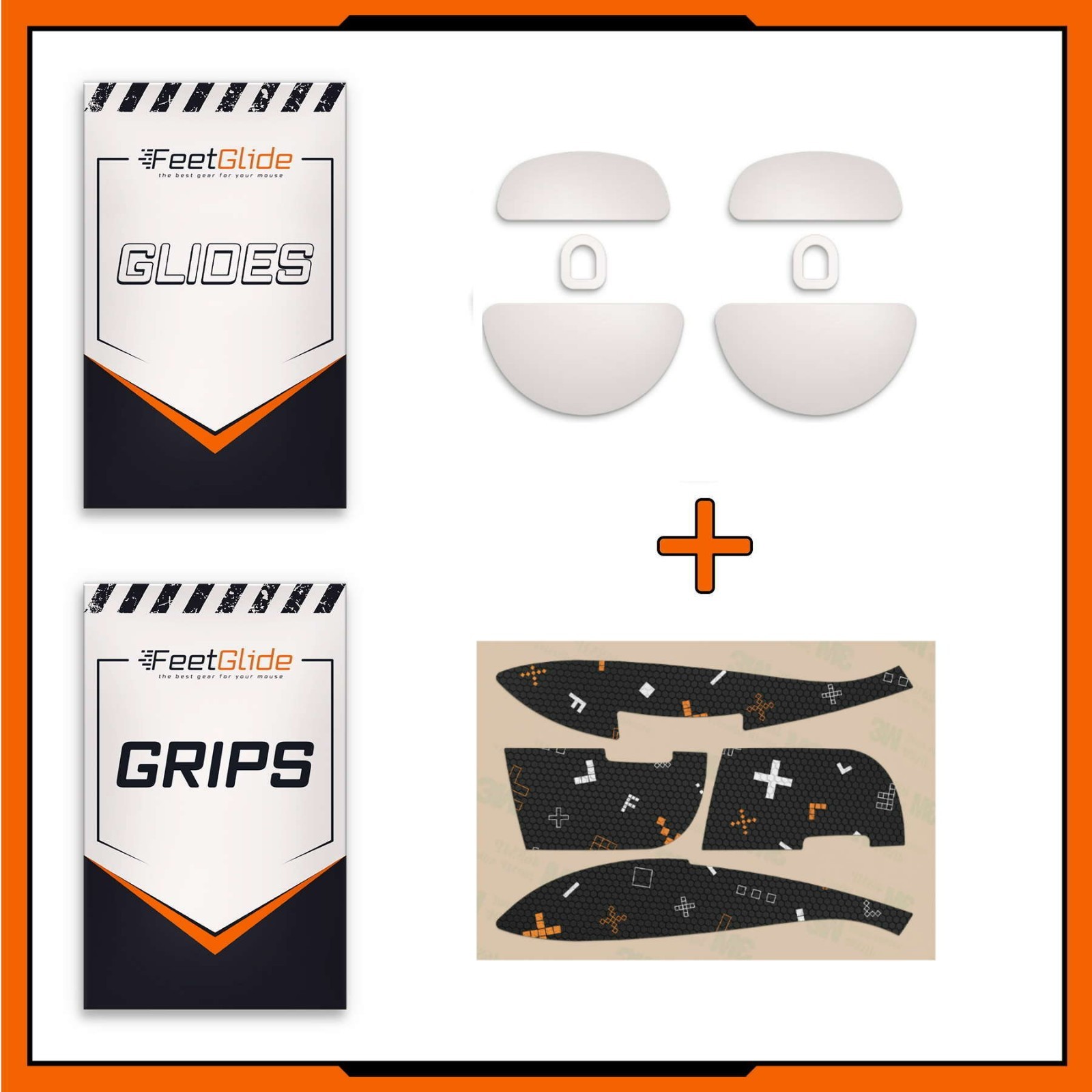 FeetGlide PTFE Mouse Skates & Grip Tape Bundle for Endgame Gear XM2w/XM2we