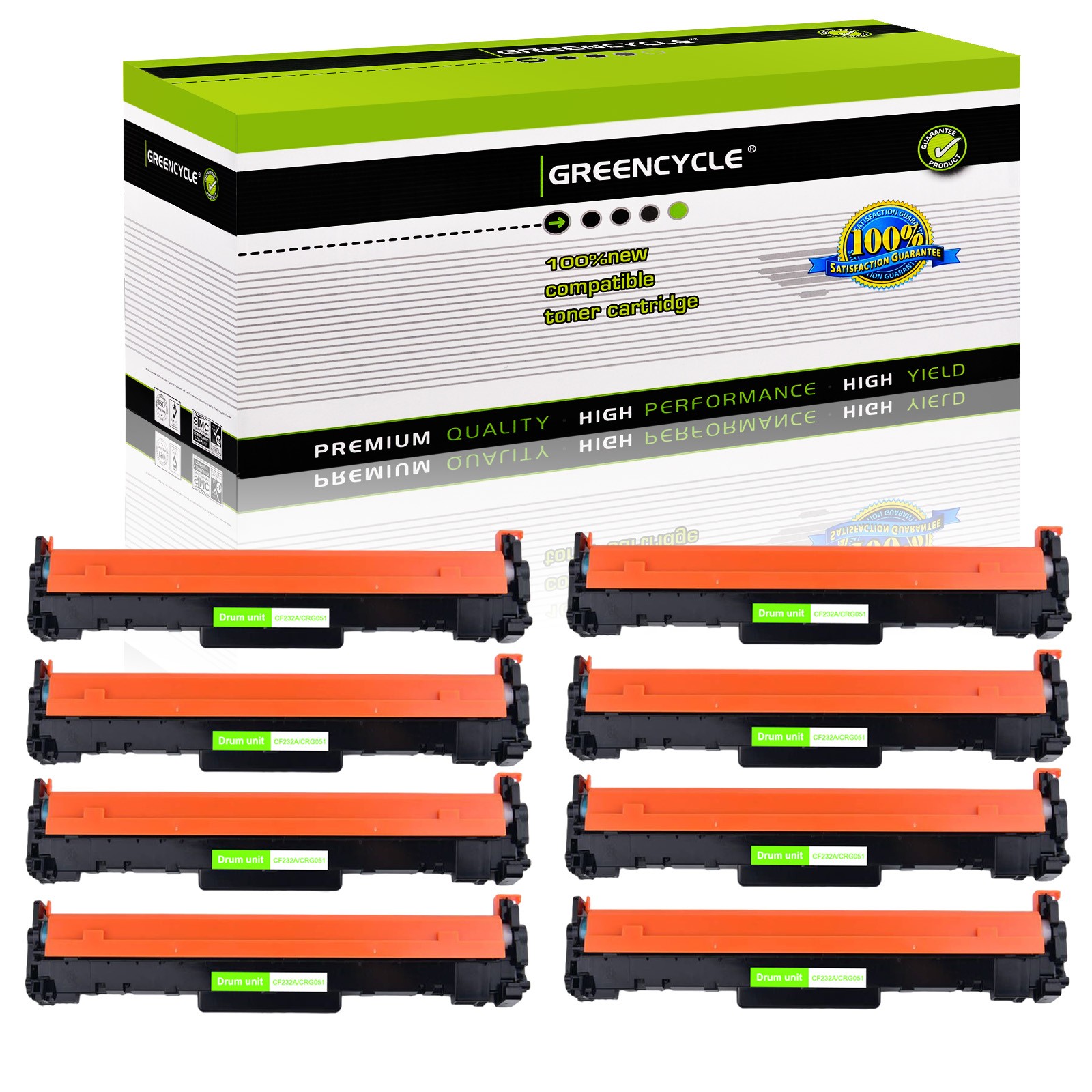 Greencycle 8 Pack 32A CF232A Drum Unit For HP LaserJet Pro M118dw M148fdw M148dw
