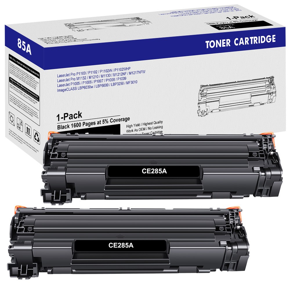 2 Pack Compatible With HP 85A CE285A Toner LaserJet P1102 P1102w P1006 M1212nf