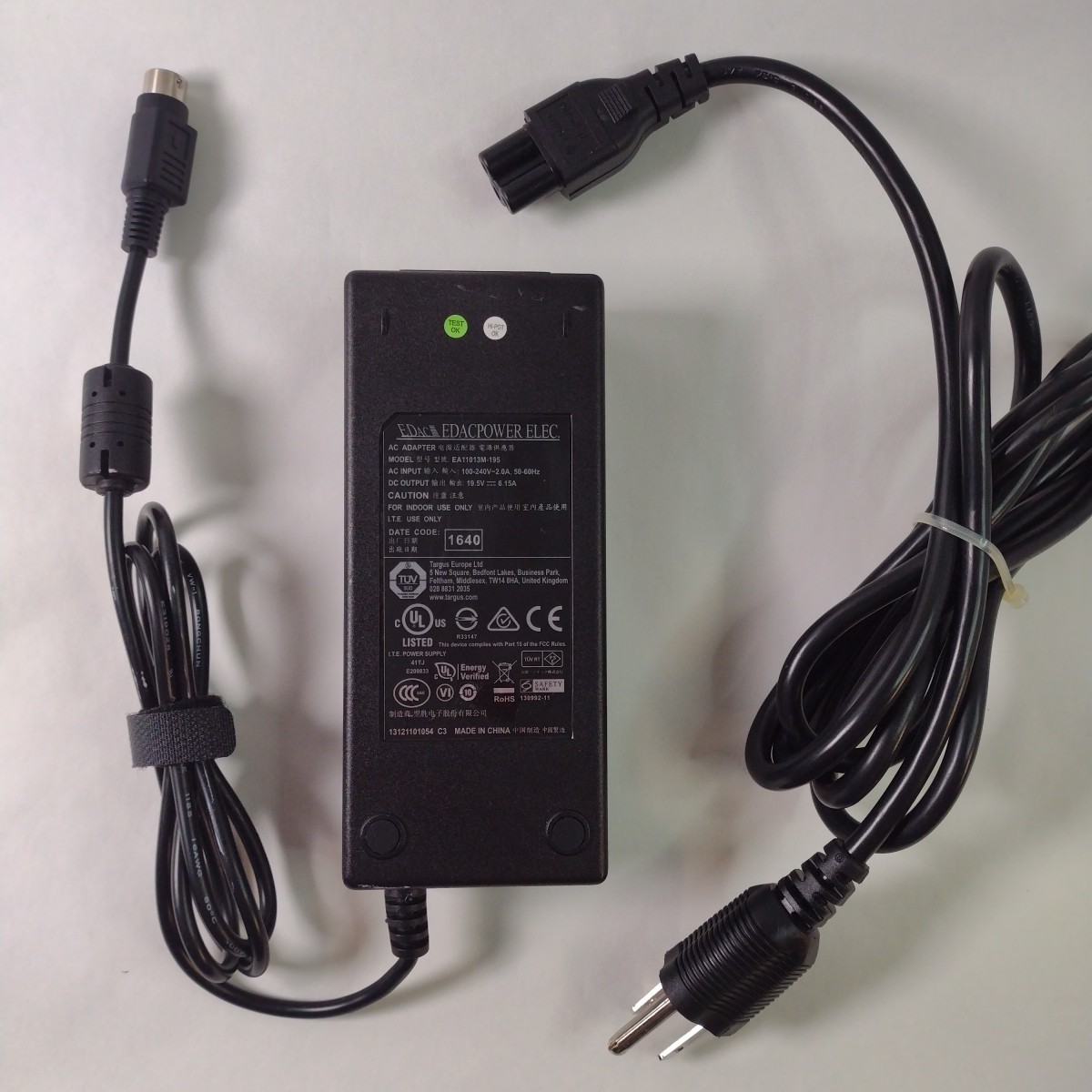 EDACpower AC Adapter EA11013M-195 Power Supply 19.5V 6.15a 3 Pin Edac Original 