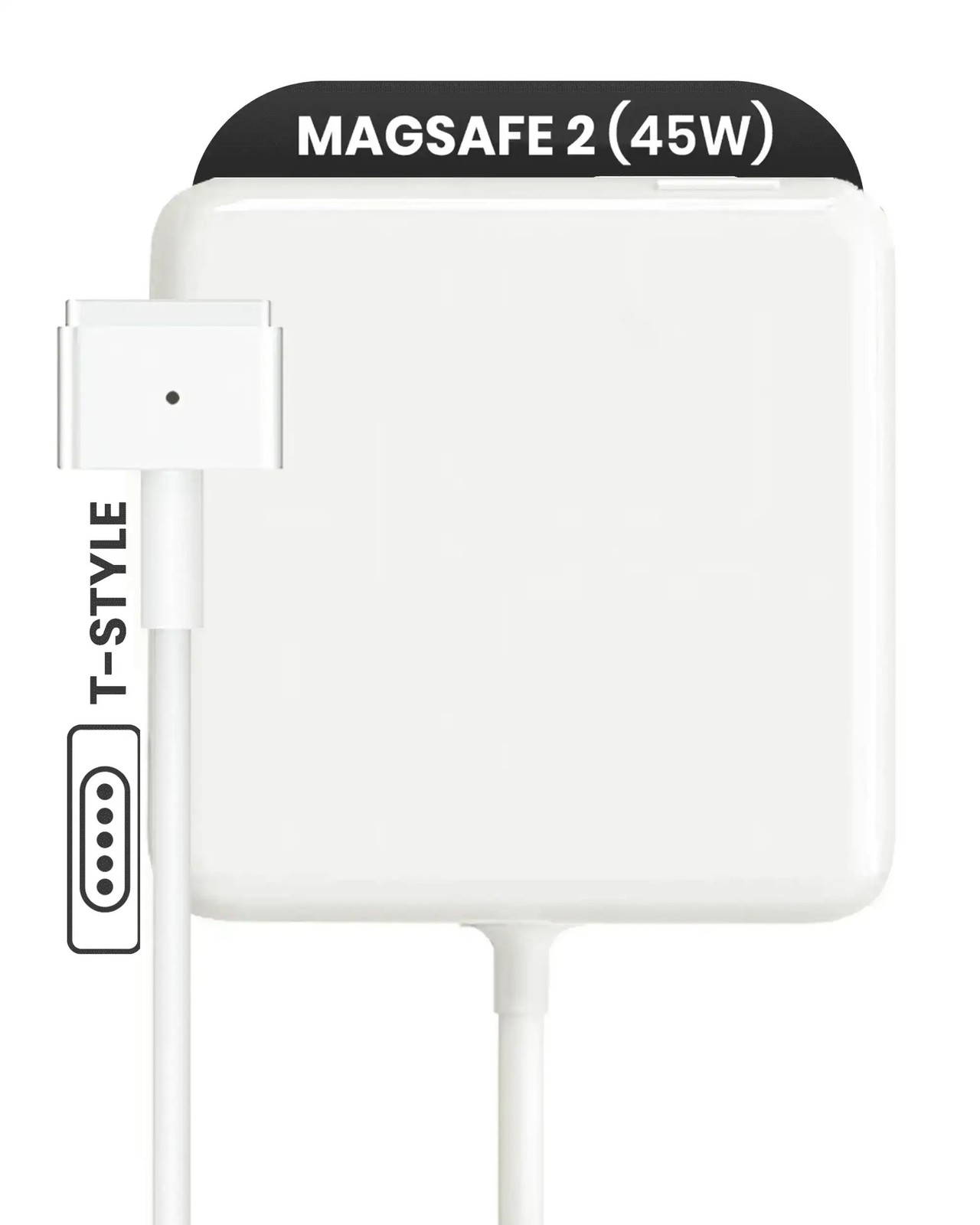 Apple 45W MagSafe 2 Wall Adapter (T-Style) (OEM Grade A/B, Bulk Packaging)