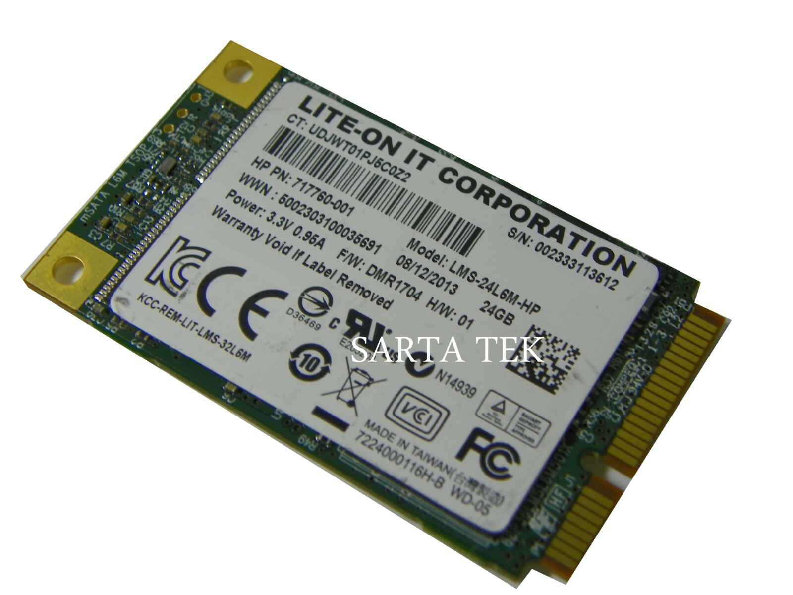 Lite-On It 24GB mSATA Solid State Drive LMS-24L6M-HP 717760-001