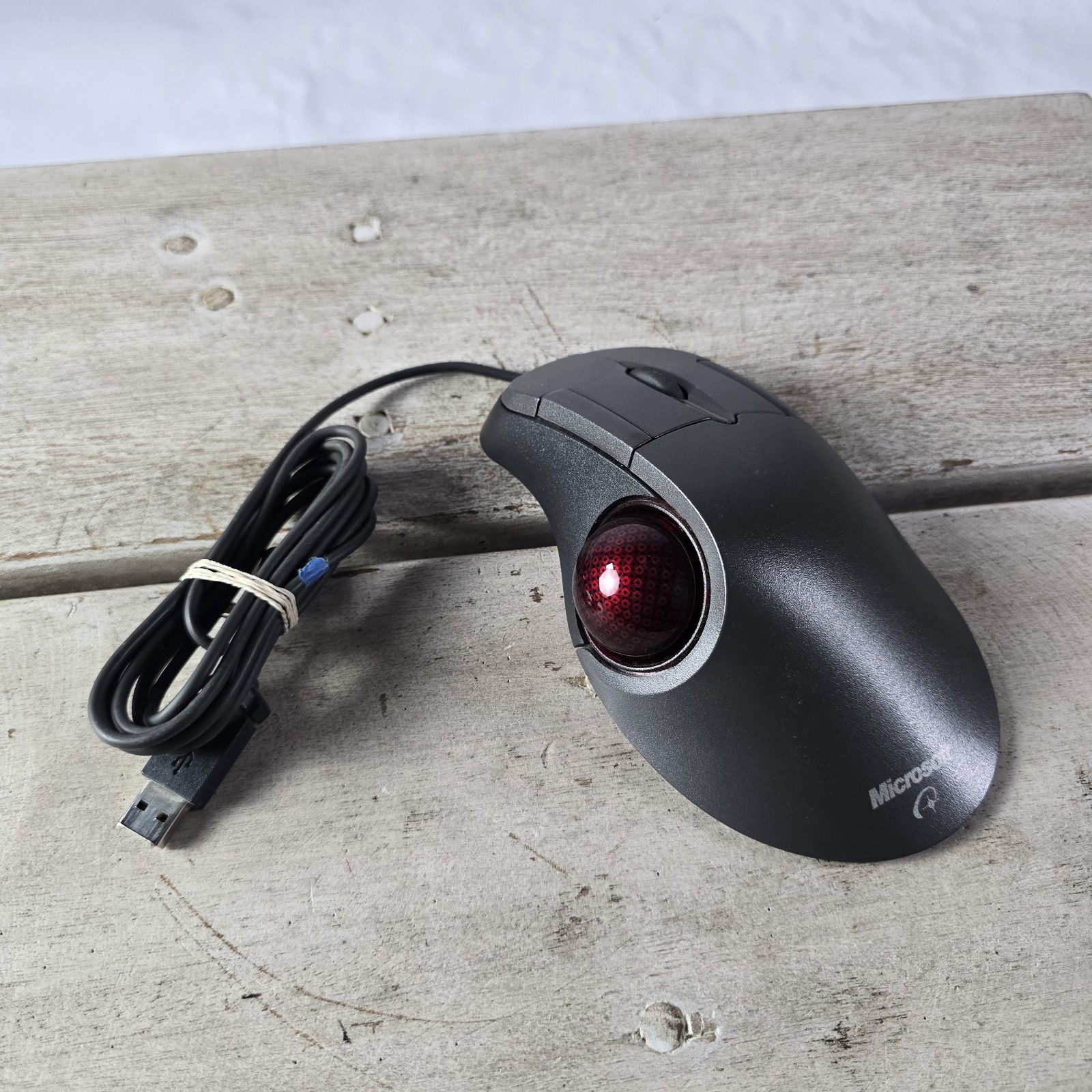Microsoft Trackball Optical 1.0 X08-70386 Wired USB Ergonomic Mouse Tested Works