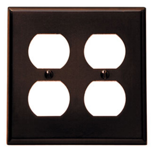 Leviton Brown 2-Gang Outlet Cover Duplex Receptacle Plastic Wall Plate NEW 85016