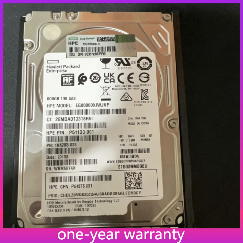 HPE 600GB SAS 12G 10K SFF DP HDD EG000600JWJNP ST600MM0009 NEW