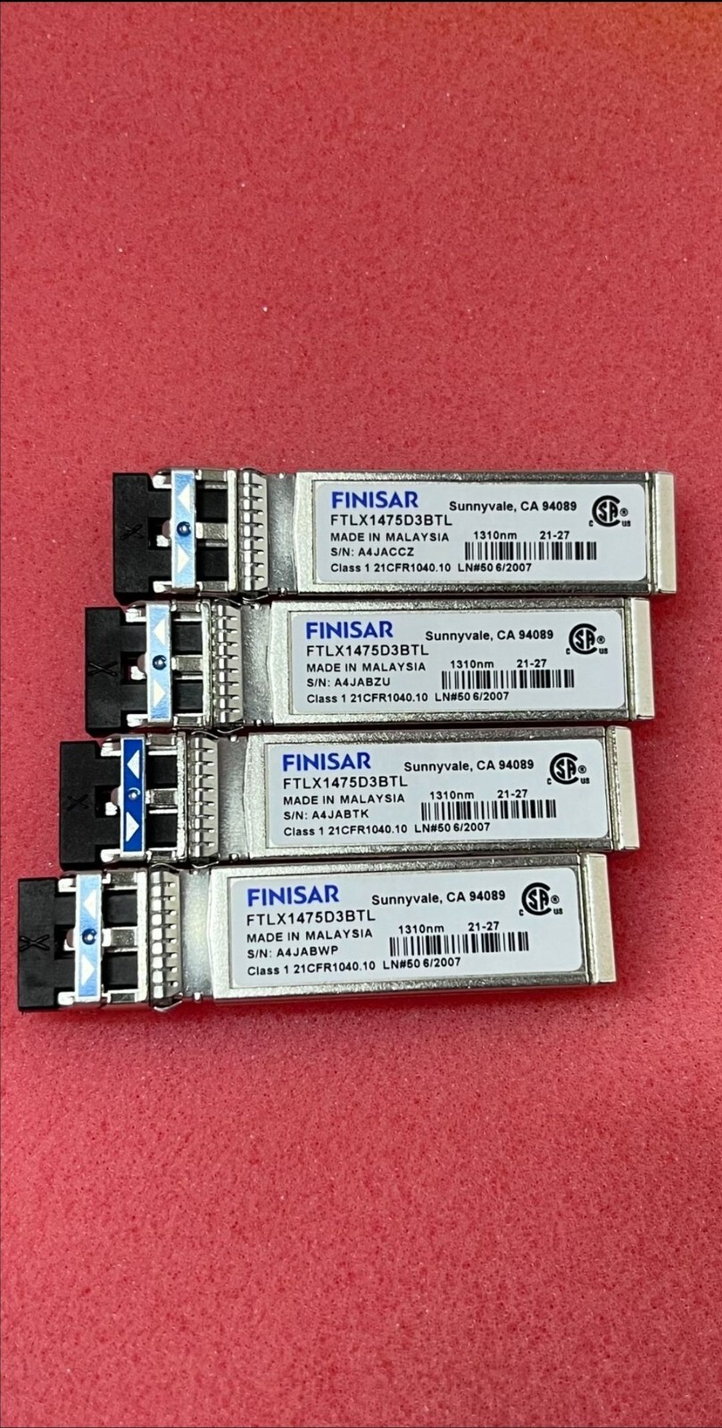 4pcs Finisar FTLX1475D3BTL 10gbase-lr/lw SFP+LR 10km 1310nm Transceiver Module