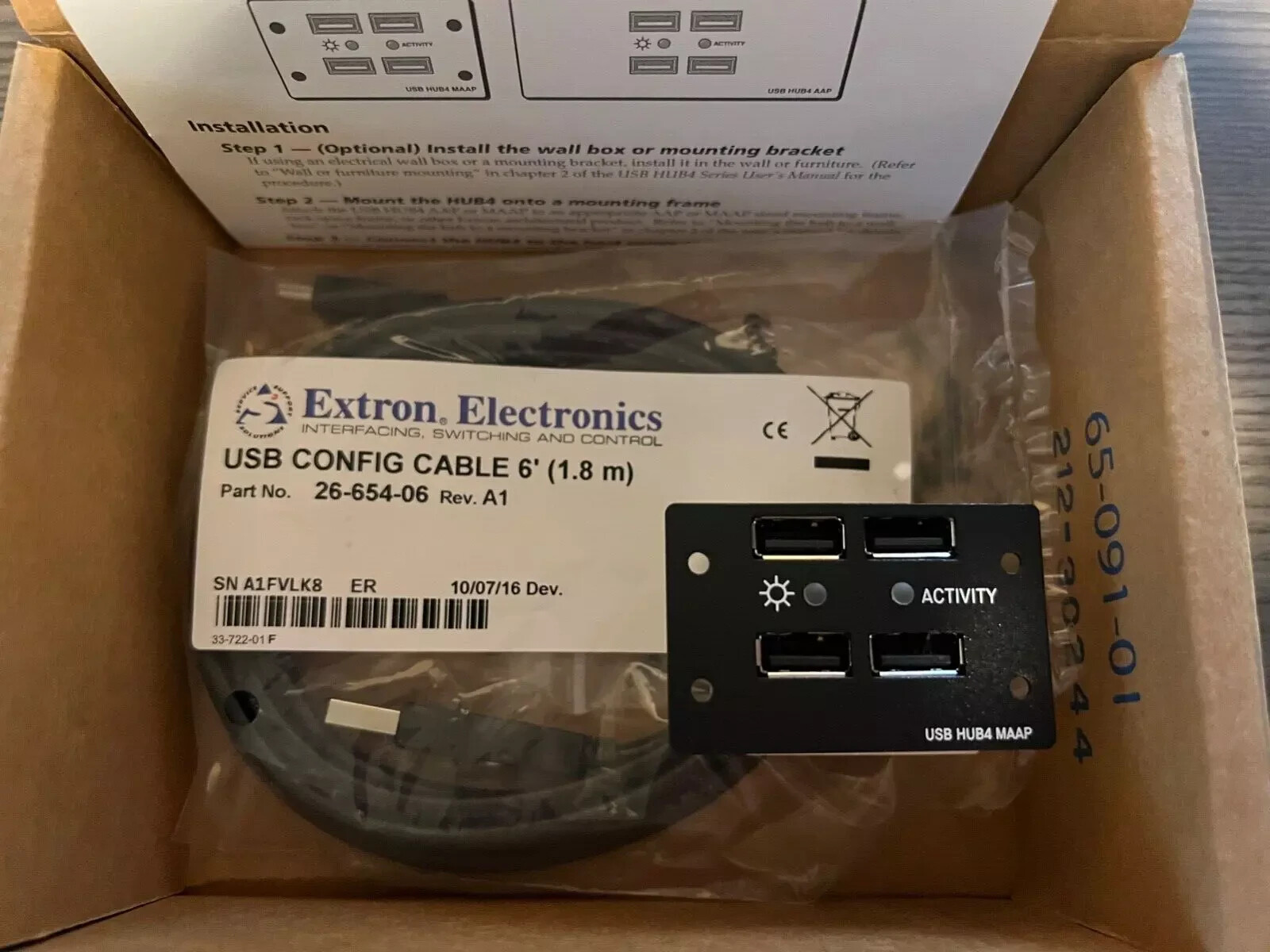 Extron USB HUB4 MAAP Black 60-1030-11 Includes Cable