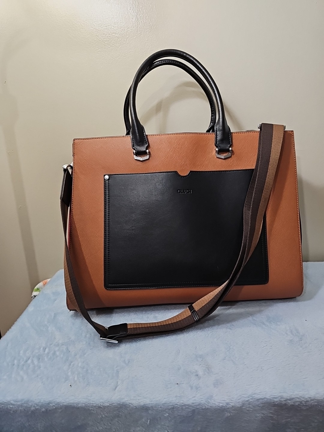 CLUCI Briefcase for Women Vegan Leather 15.6 Inch Laptop Slim Large Pocket Bu...