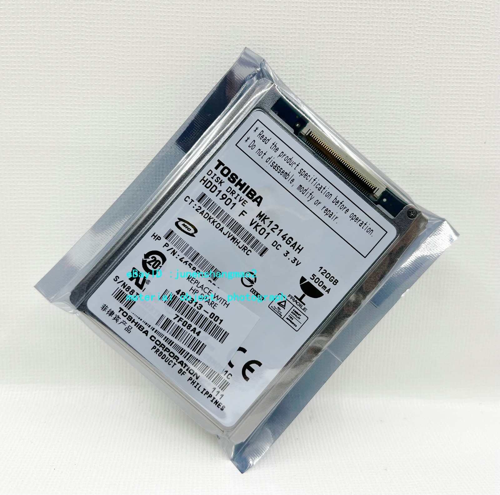 Toshiba 120GB MK1214GAH 1.8" CE hard drive for notebook/ IPOD/ Video camera.