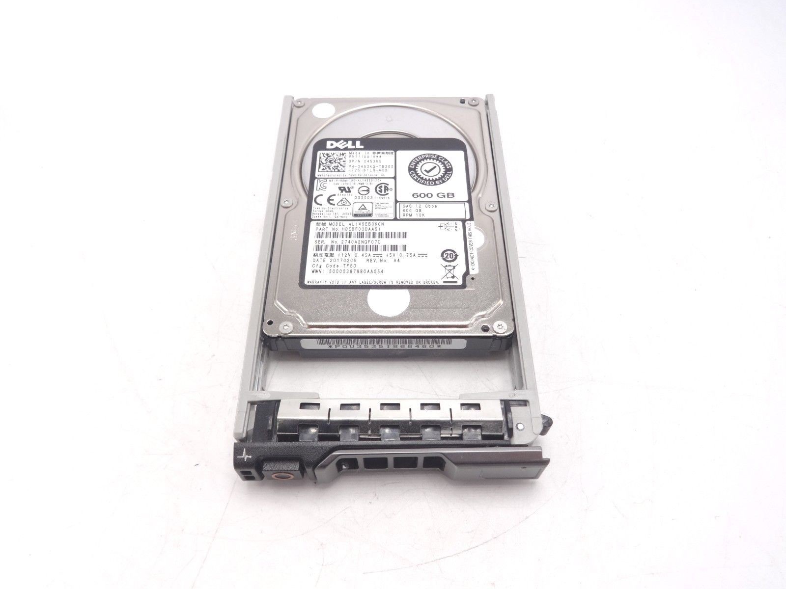 Dell 453KG 600GB 10K 12GBPS 2.5 SAS Hard Drive AL14SEB060N"