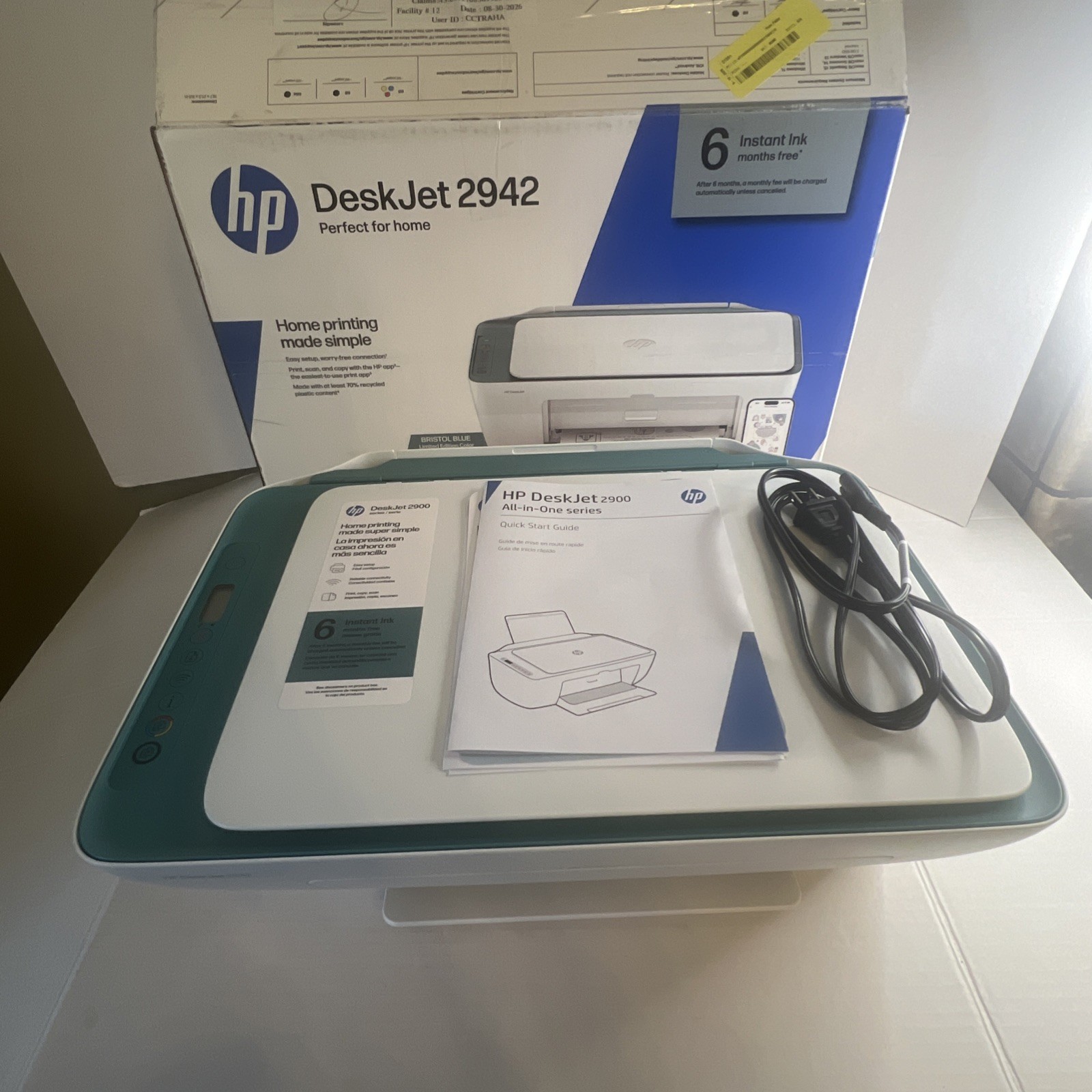 HP DeskJet 2942 Wireless All-in-One Color Inkjet Printer Bristol Blue