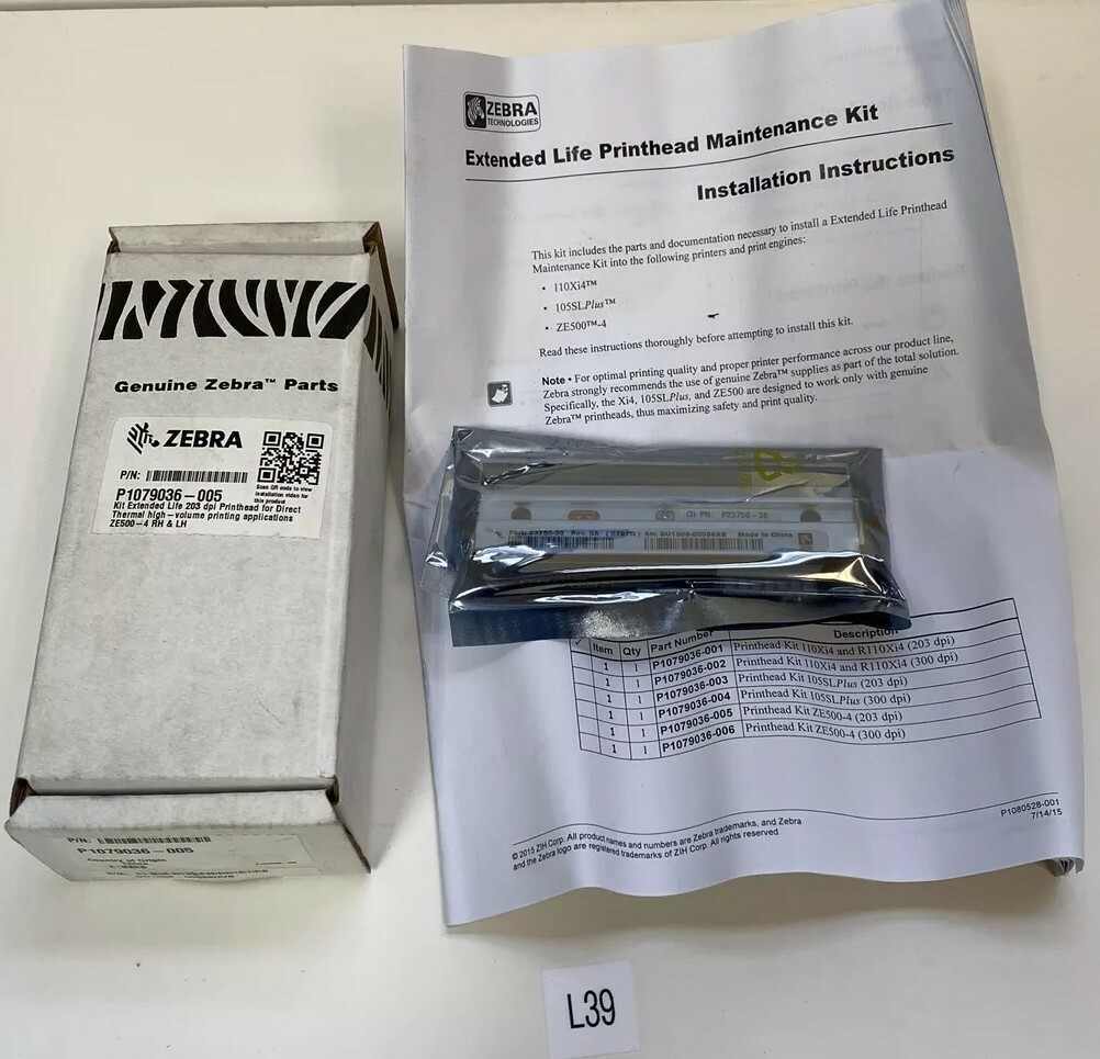 New In Box Zebra *GENUINE* P23750-30  New Original Print Head Warranty
