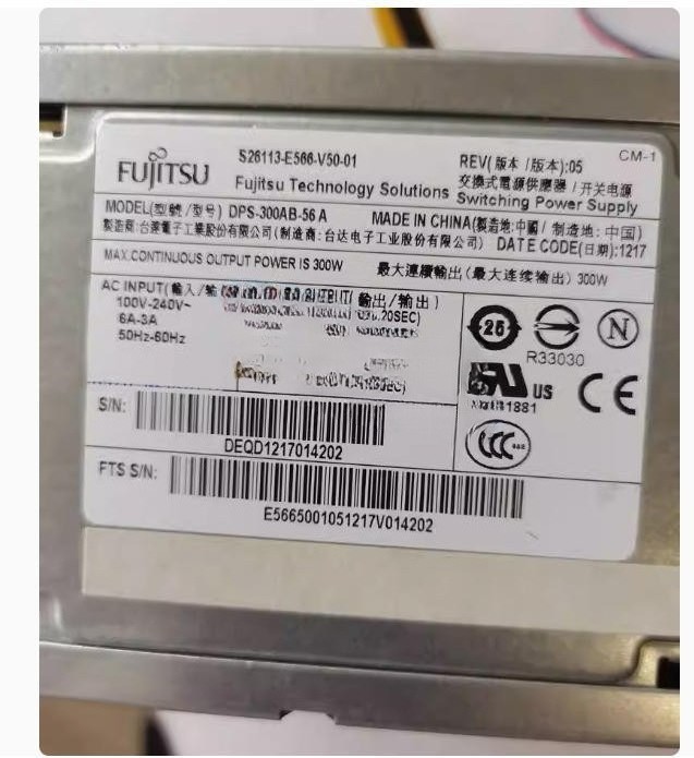 Used 1PCS For Fujitsu W510 W530 power supply DPS-300AB-56 A S26113-E566-V50-1