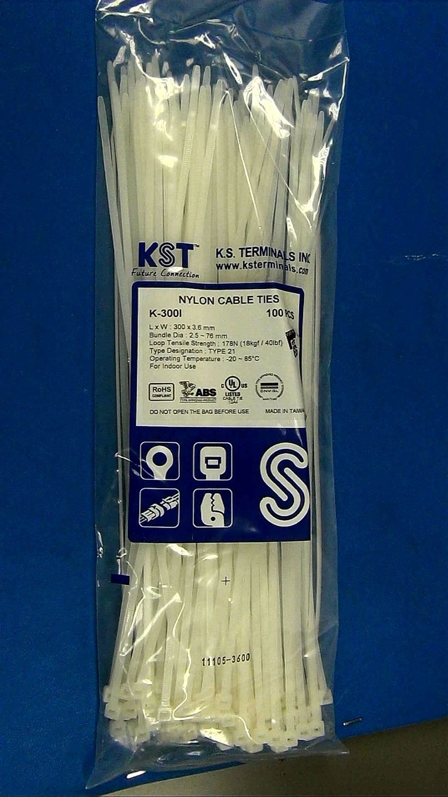 Cable Ties 12" Zip Nylon 100PCS White Heavy Duty 40LBS UV Weather Resistant