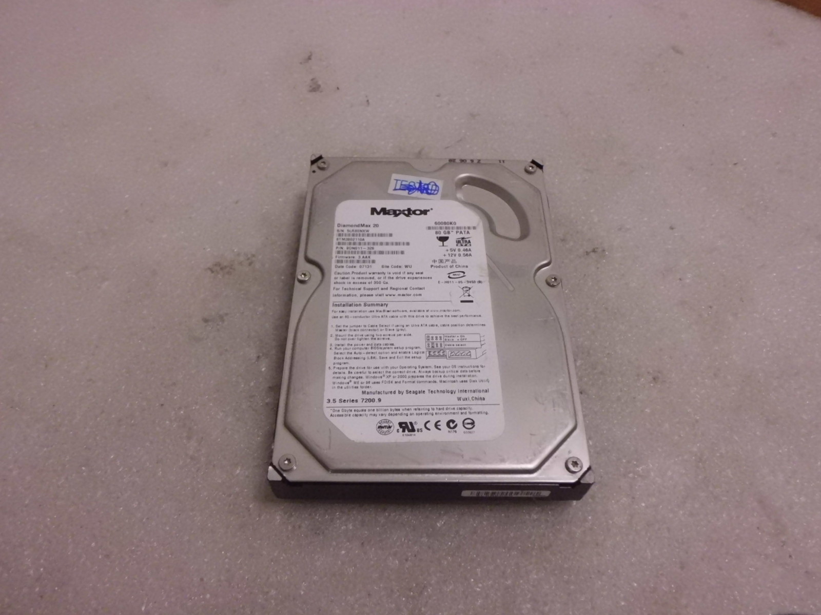 MAXTOR STM3802110A 9DN011-326 80GB IDE HARD DRIVE