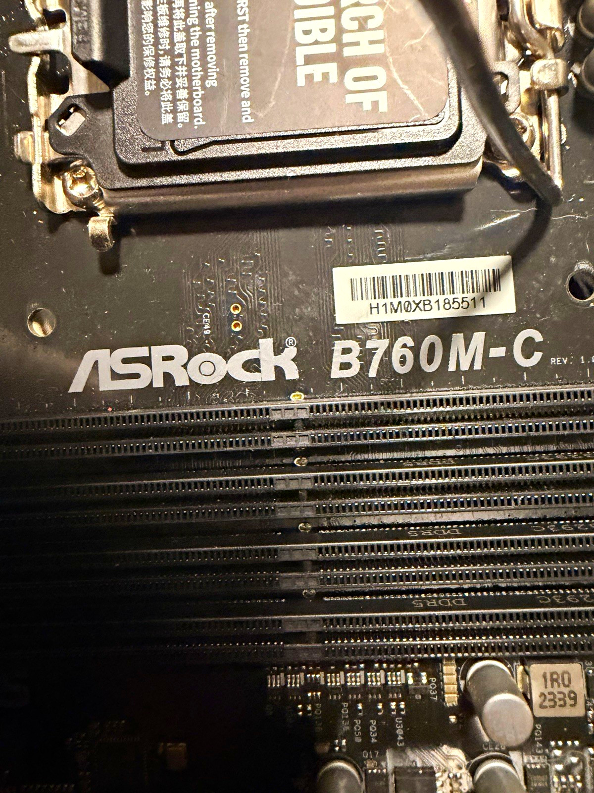 ASRock B760M-C MicroATX Intel LGA 1700 DDR5 Motherboard 4-DIMM