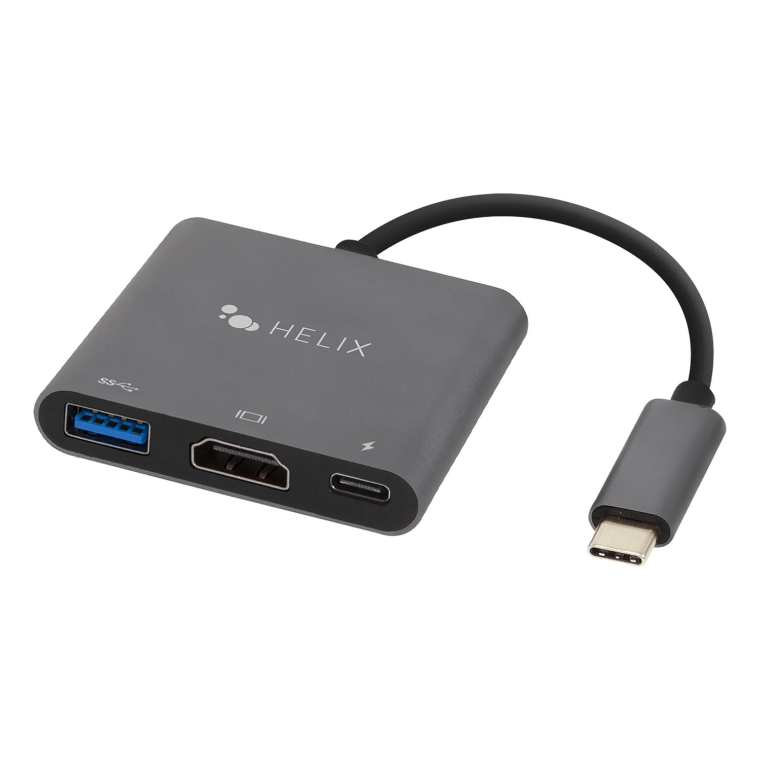 Helix Ethhub3 3-in-1 Usb-c Adapter Hub With Usb-c, Usb-a, And Hdmi Ports