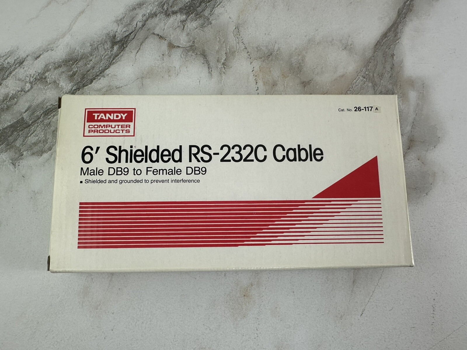 Tandy Shielded & Grounded RS-232C Cable 6 Feet Male DB9 to Female DB9