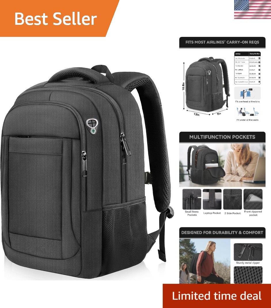 Large Travel Laptop Backpack, 17 Inch Laptop Backpack Airline Approved, Busin...
