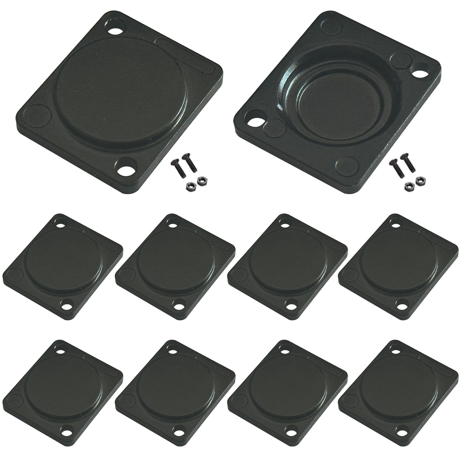PENGLIN 10PCS Panel-Mount Blank Plate, D-Series Metal Rack Mount Plate for Ch...