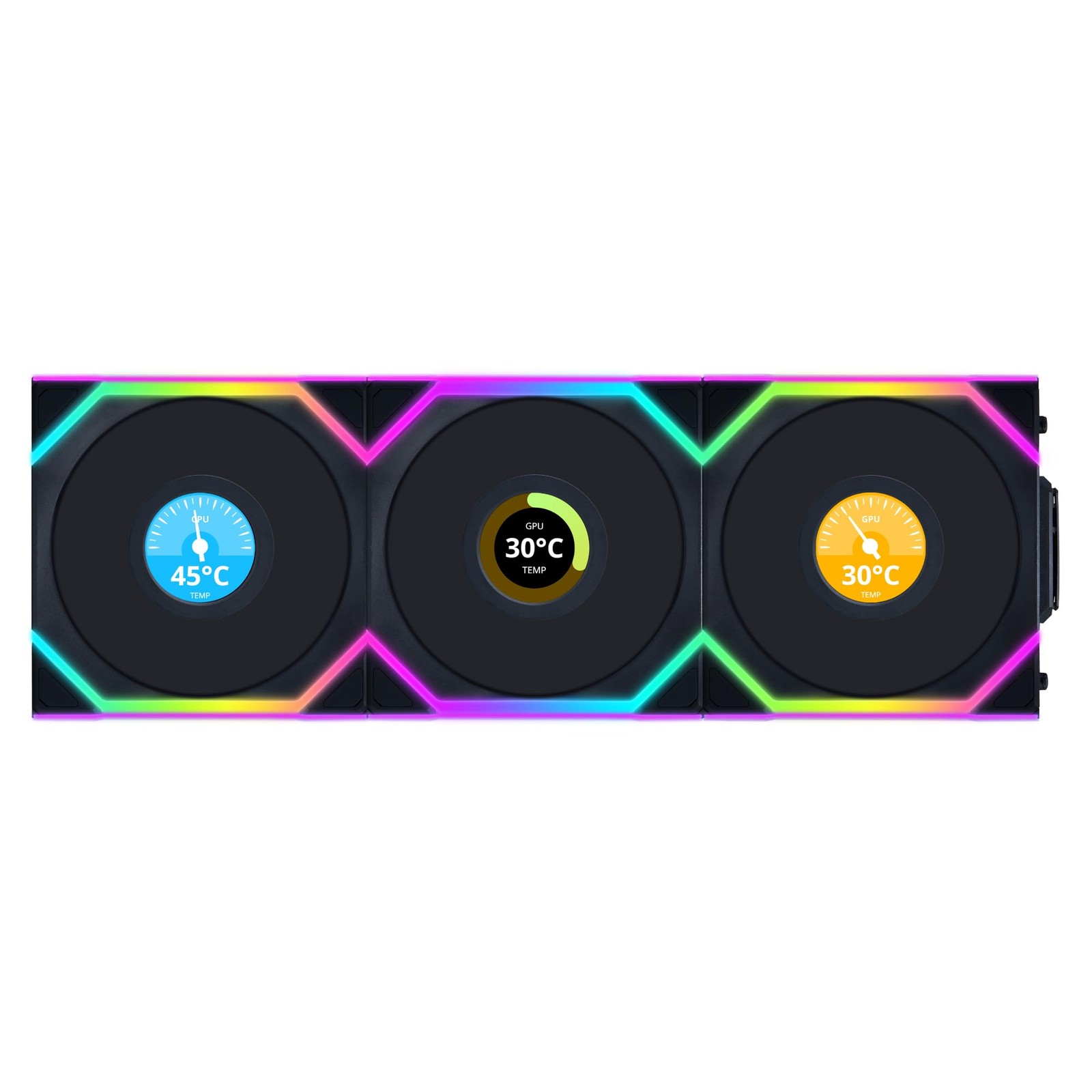 Lian Li UNI Fan SL LCD Wireless 120 ARGB - Triple 3 x 120mm, Black, Black