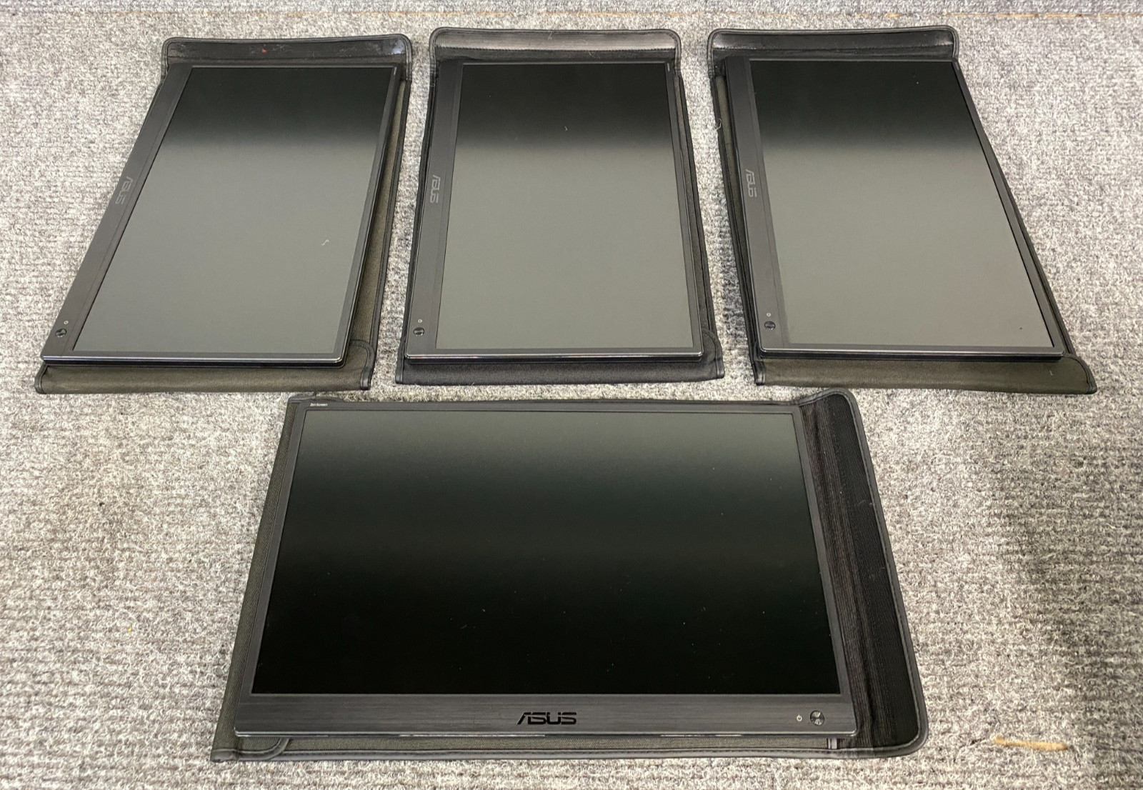 Lot of 4 Asus MB165B 15.6" Portable LCD Monitors w/ Cases (Units Only)
