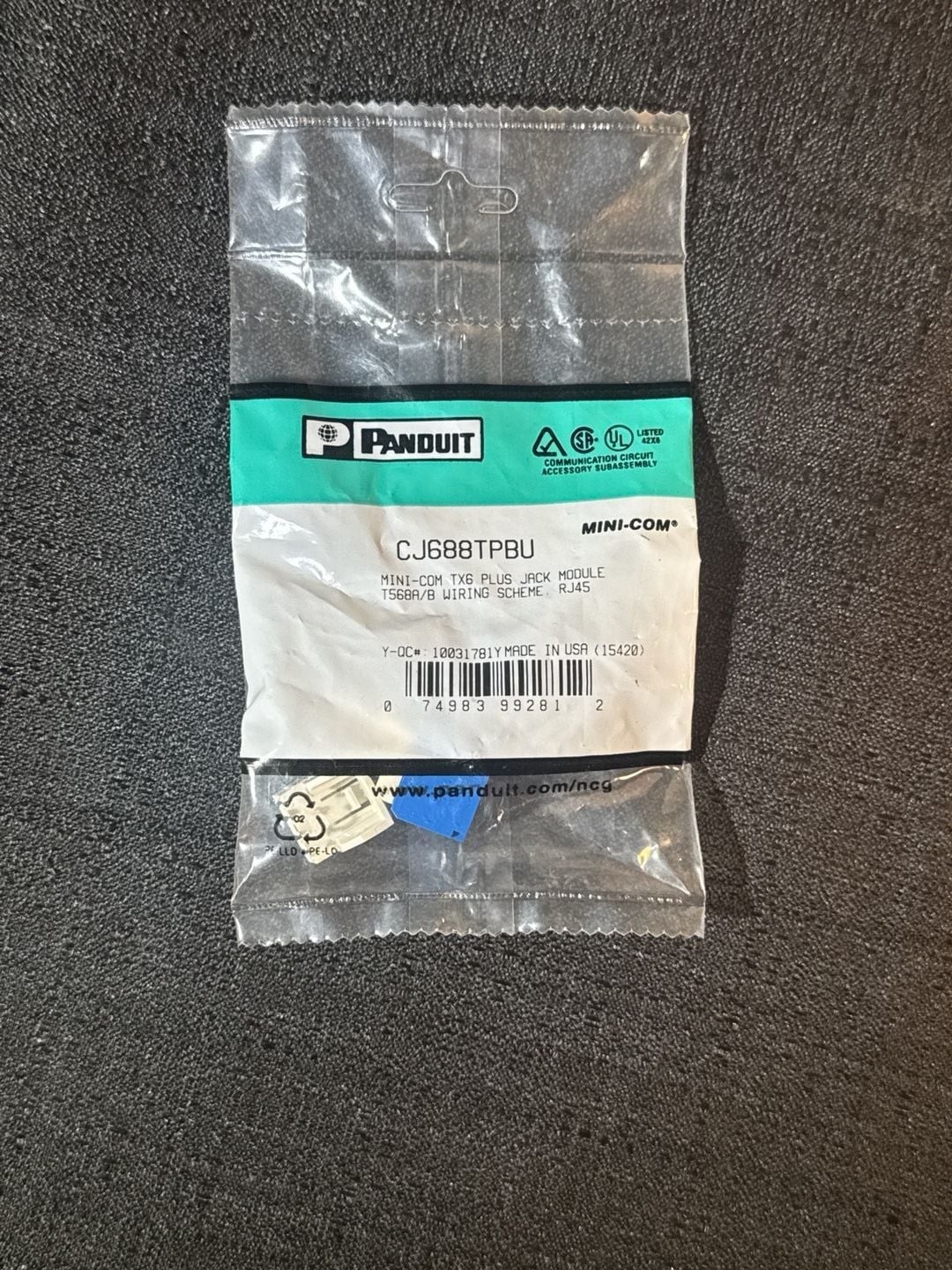 Panduit Mini-Com TX6 Plus Jack Module CJ688TPBU pack of 8